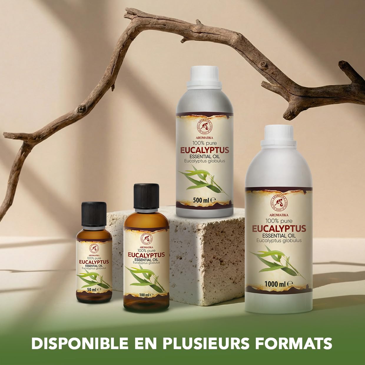 Huile Essentielle d'Eucalyptus 1000 ml - Eucalyptus Globulus - pour Diffuseur et Lampe Aroma - le Savon et les Bougies - Sauna - Parfums d'Intérieur - Arôme frais - Aromathérapie