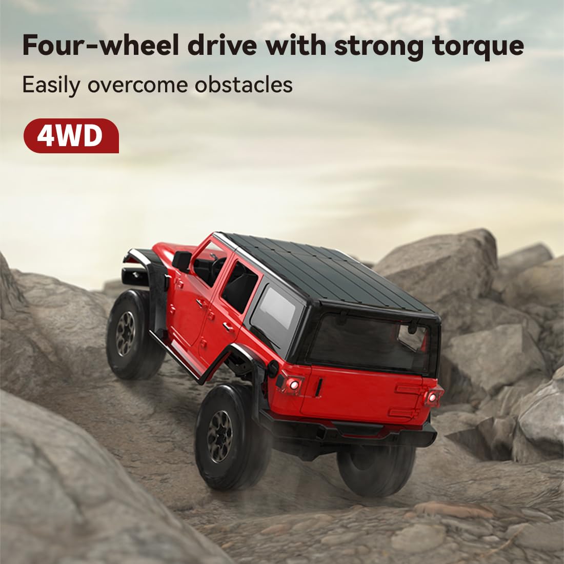 Rc Rawler, auto fuoristrada radiocomandata a tempo pieno, scala 1/24, 2,4 G, 4 WD full-proporzionale, regalo per gli uomini (versione RTR/edizione A)