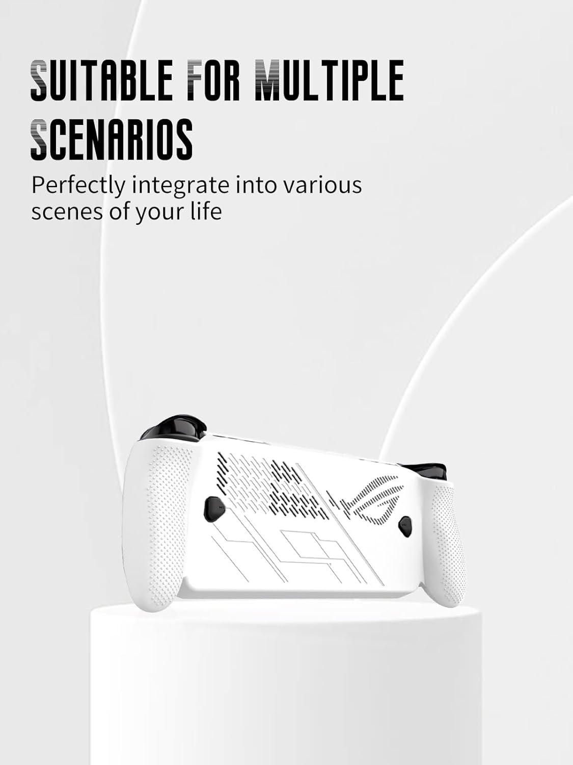 Case for ASUS ROG Xbox Ally/Ally X, FJIASTB Kids-Friendly Soft Silicone Protective Cover with 4 Caps, Shockproof (White) - Image 6