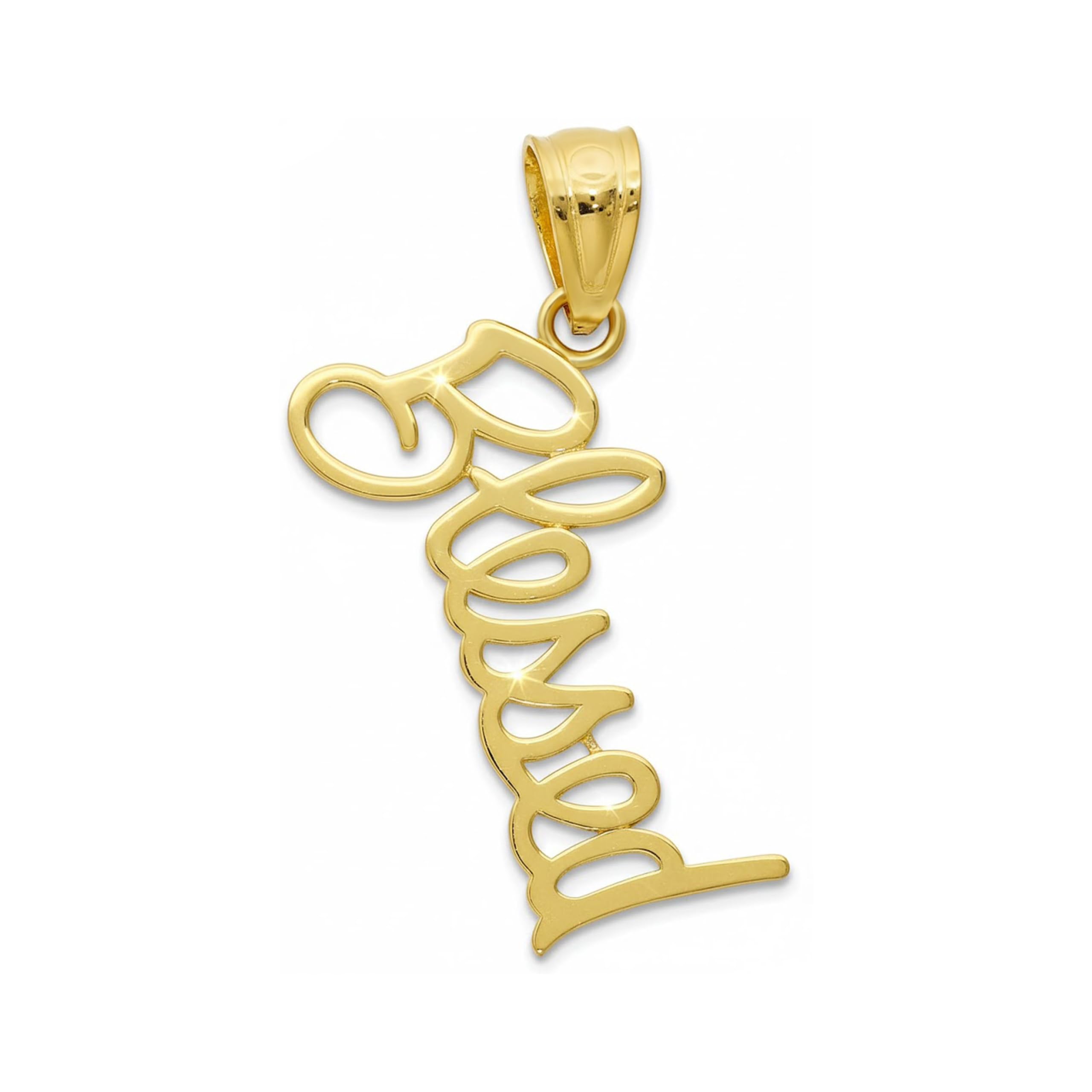 Charm America - Gold Vertical Blessed Charm - 10 Karat Solid Gold