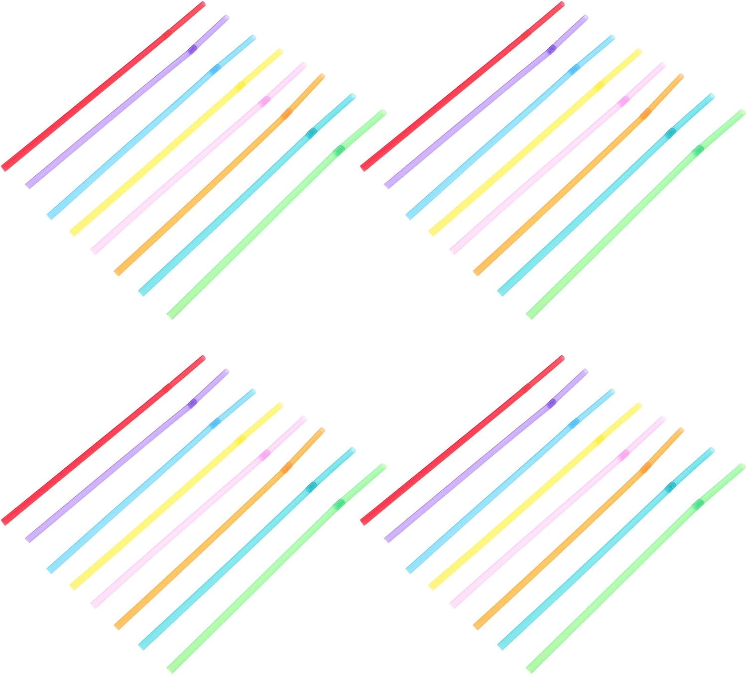 STAHAD Colorful Plastic Bendable Drinking Straws 100pcs (5 Packs of 210mm Flexible Bulk Straws) for Juice, Milk Tea, Smoothies, Party, and Home Use