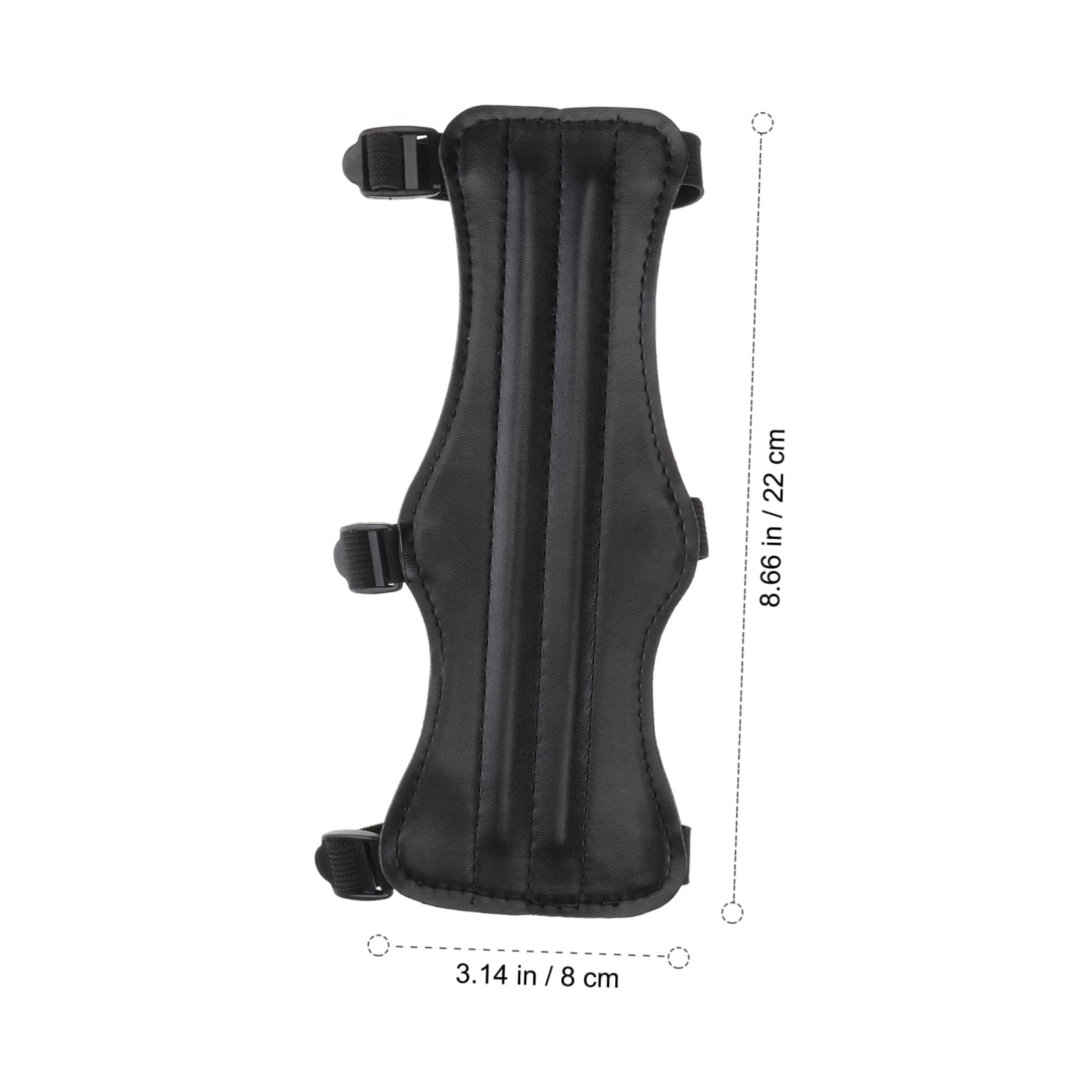 UKCOCO Adjustable Arm Guard Fashion PU Leather Protective Gear with Triple Buckle Strap for Hunting Comfortable Breathable Forearm Protector Black