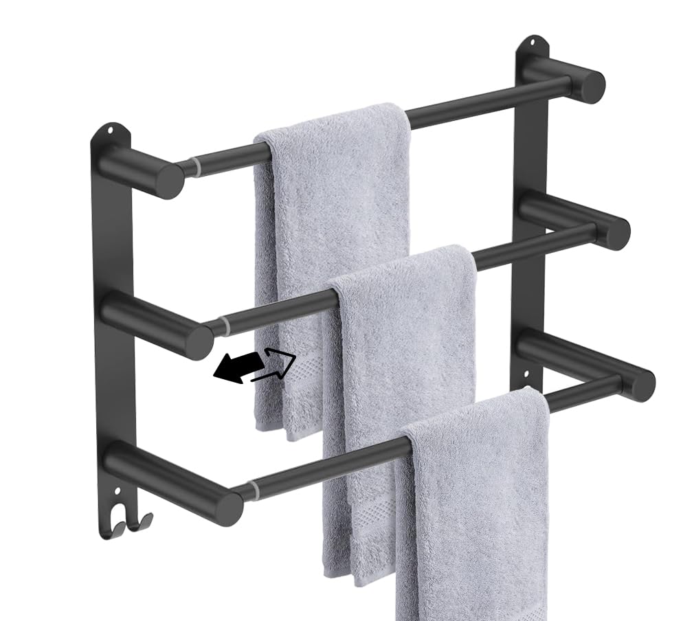 3-Tier Adjustable Ladder Bath Towel Bar 16 to Inch,ZUEXT Oil Rubbed  Black Stainless Steel Towel Holder, Wall Mounted Stair Towel Rod for  Bathroom
