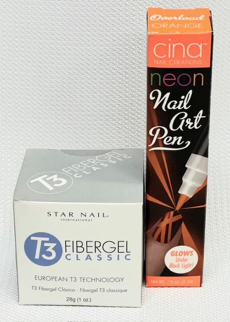 Star Nail T3 European Fibergel Pinker Pink 1 oz+ Cina Art Nail Art Pen Yellow