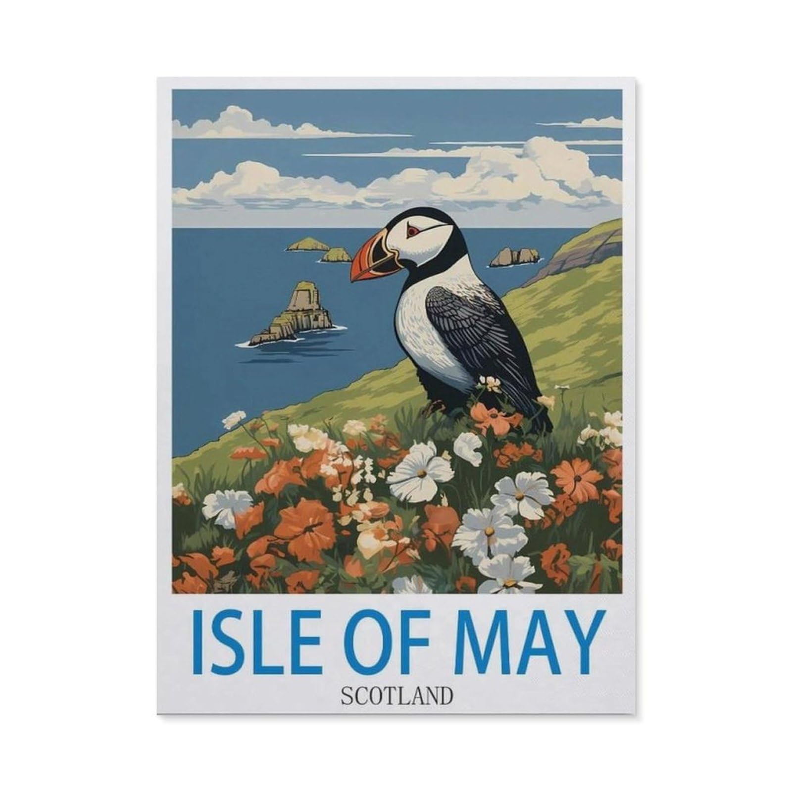BEAYODKP 5D Diamond Painting Kits，Isle of May Scotland（40 x 50 cm）