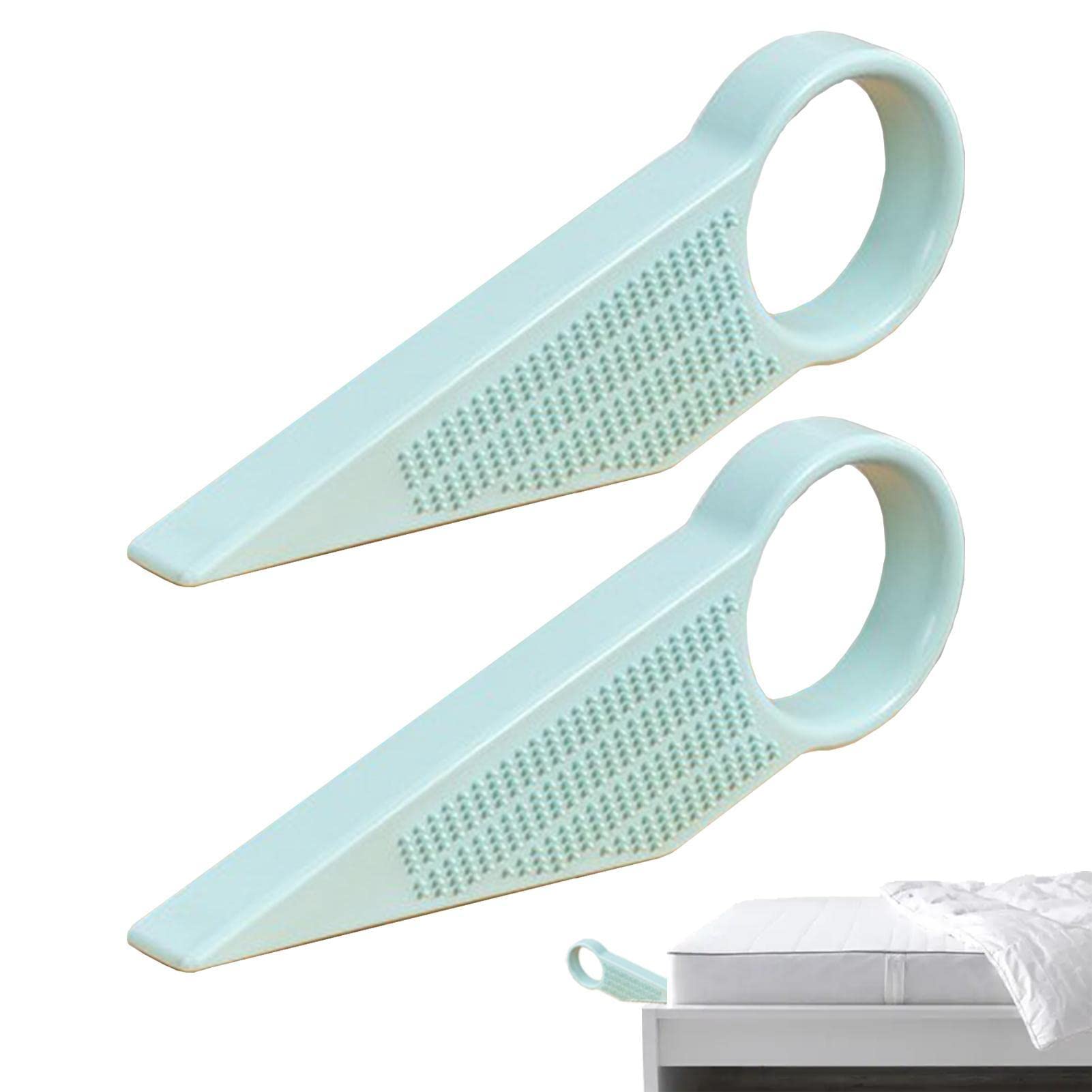 Pomurom Mattress Lifter - 2 Pack Bed Making and Mattress Lifting Tool with Ergonomic Handle, Mattress Wedge Lifter, Mattress Wedge Elevator Handy Tool, Bed Sheets Changing Helper, Back Pa in-Relief
