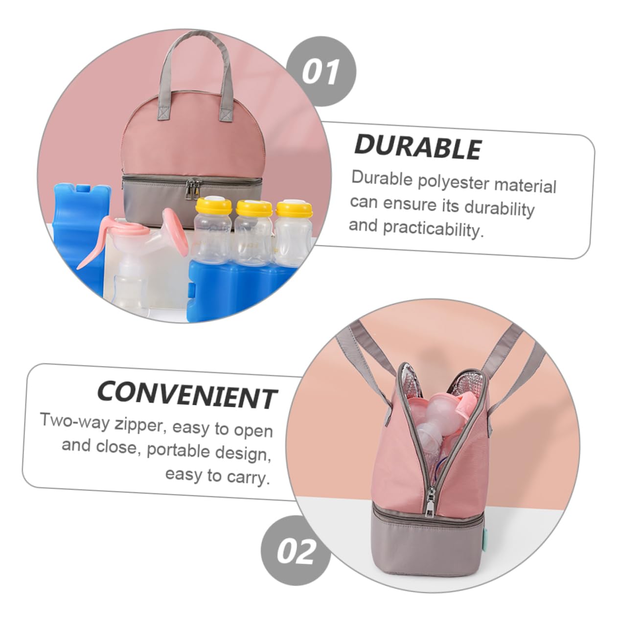 Abaodam Lot De 2 De Rangement pour Lait Maternel pour Biberons d'allaitement pour Conserver La Fraîcheur pour L'extérieur