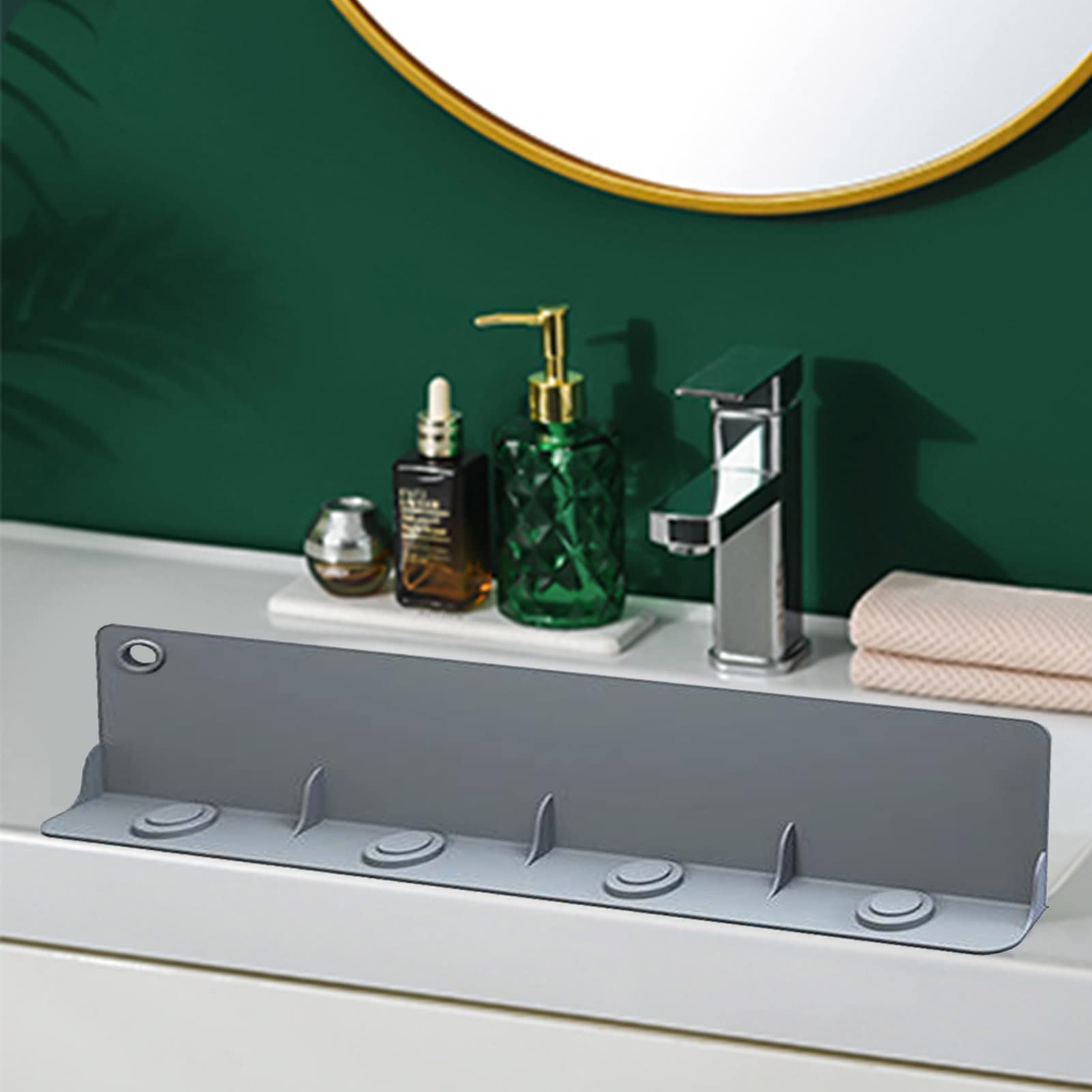 Paraspruzzi Per Lavello In Silicone - Barriera Antischizzi Per Cucina, Colore Verde Menta