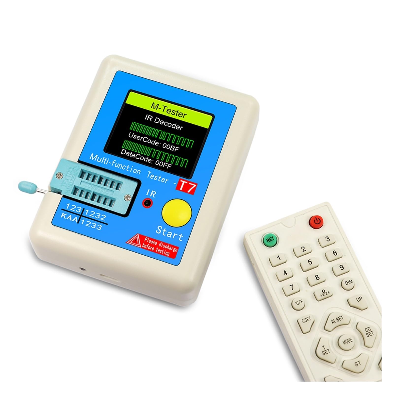 LCR-T7 Tester Próbnik Elektroniczny Dioda TFT Trioda Miernik Pojemności LCR Miernik ESR NPN PNP MOSFET IR Wielofunkcyjny Tester Multimetr