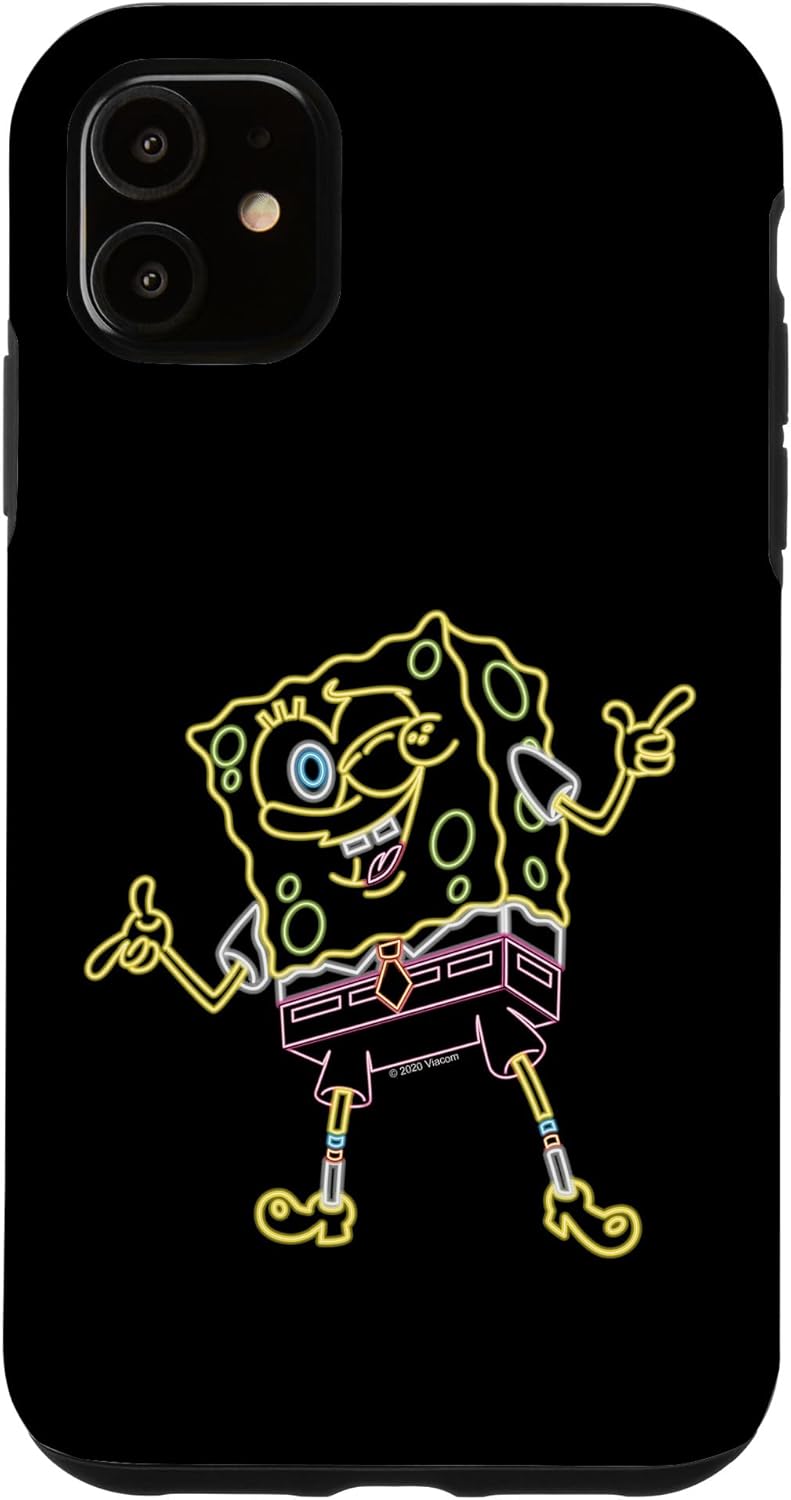 Spongebob Squarepants Neon Line Art Case for iPhone 17