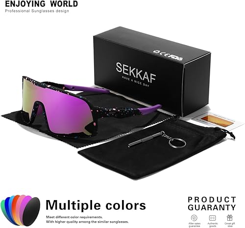 Miniatura 7 de SEKKAF Gafas de sol deportivas polarizadas para hombres y mujeres, gafas de ciclismo con protección UV, para bicicleta de montaña, correr, pesca