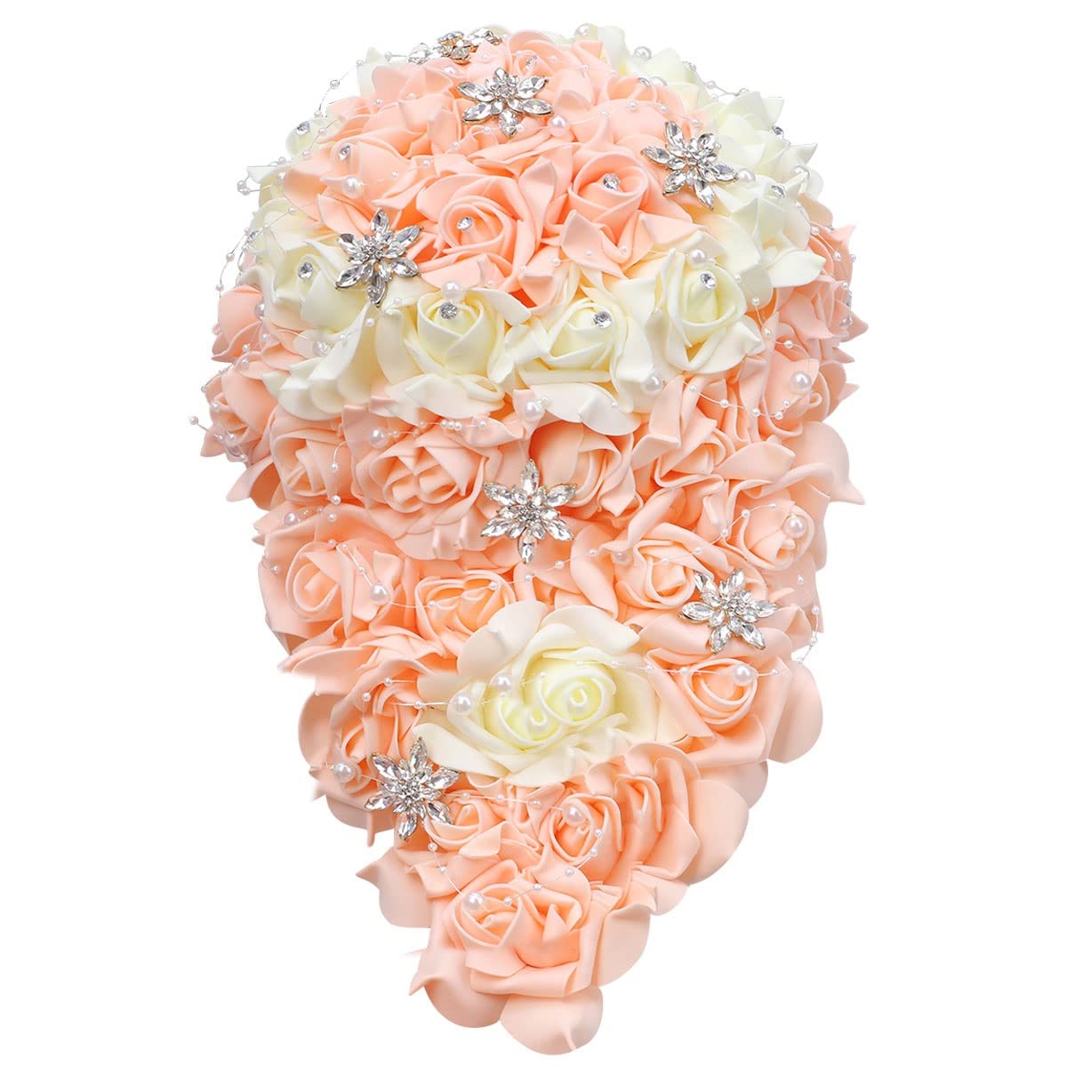 Bouquet nouvelle mariée cascade strass DIY pour décoration mariage