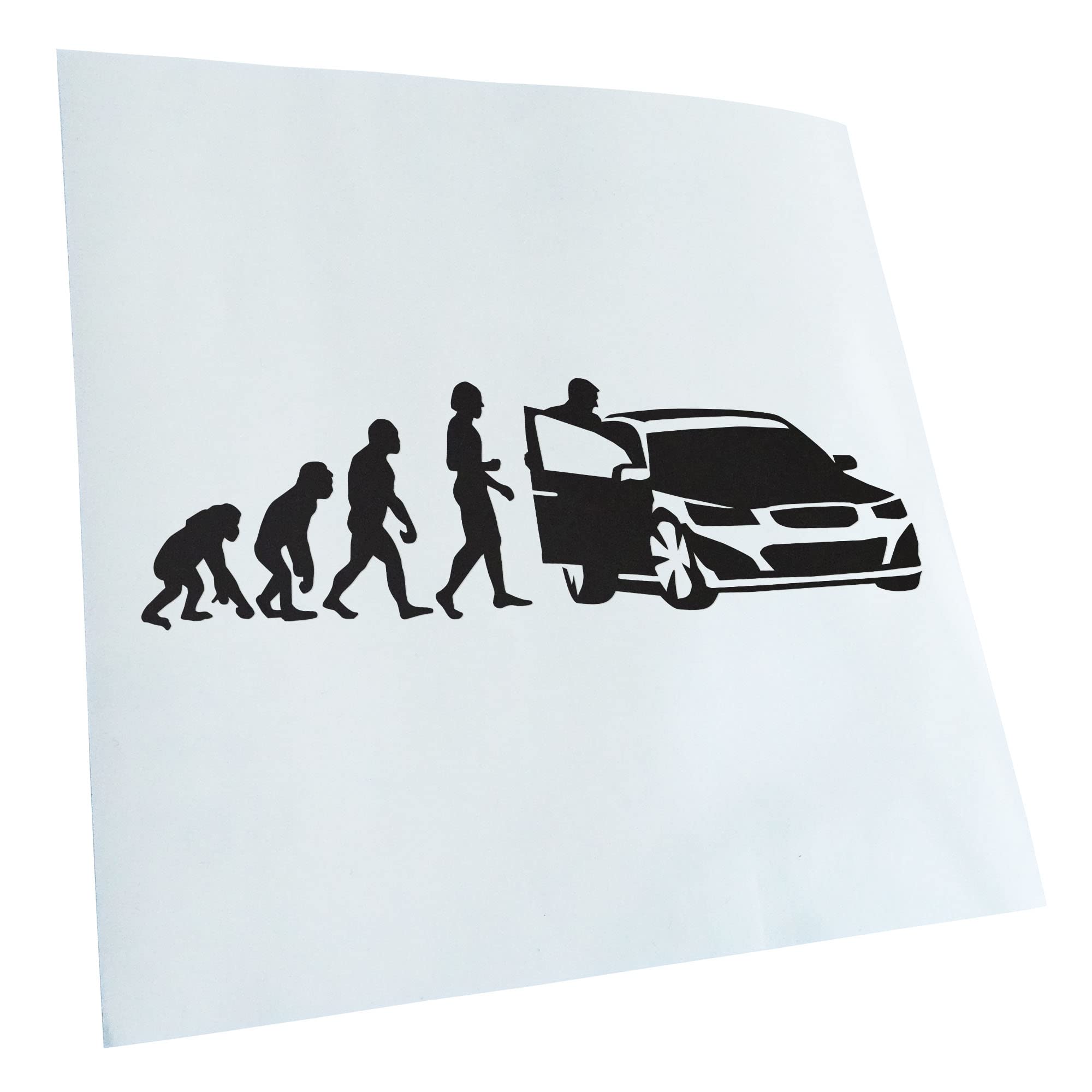 Kiwistar - Car Sticker - Matte Black - 24 x 7 cm Evolution Motorist - Rear Window Car Sticker Weatherproof for Car Truck Moped Truck - Sticker Exterior Self-Adhesive Tuning Accessories for Windows