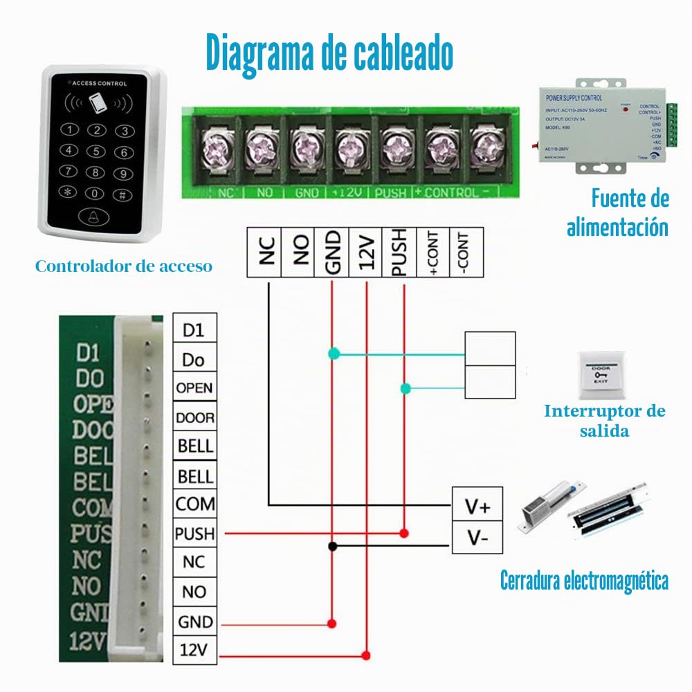 AMAO RFID Sistema de Control de Acceso Teclado Independiente Proximidad para RFID 125KHz ID Control de Acceso Teclado Lector hasta 1000 Usuarios