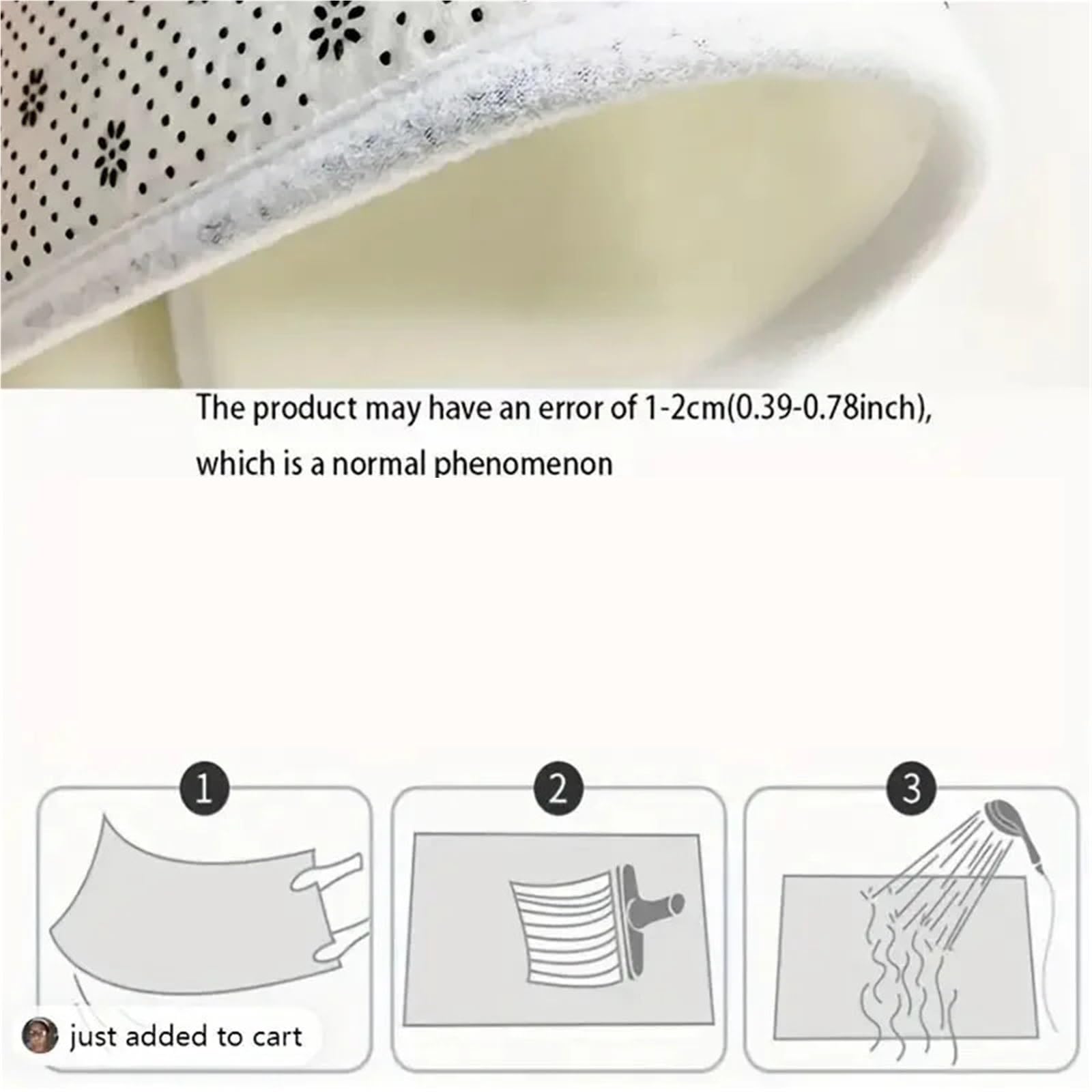 Tapis de Bain Ensemble 3 pièces avec Motif Floral à la Mode