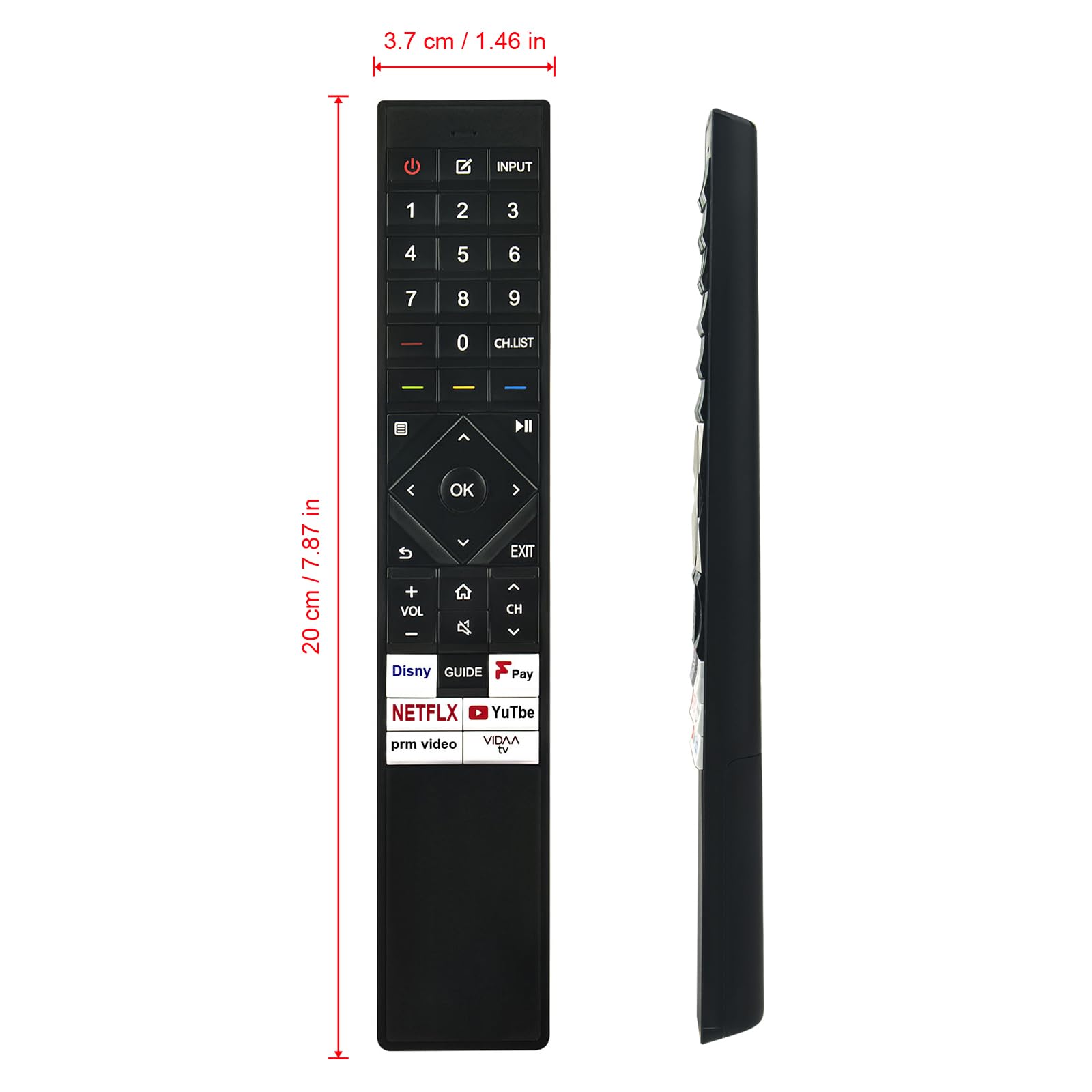ERF6F64H Telecomando di ricambio - VINABTY ERF6F64H Telecomando per HISENSE TV ERF6F64H 55U7QF 55A8G 65A9G 75U9GQ Remote Controller