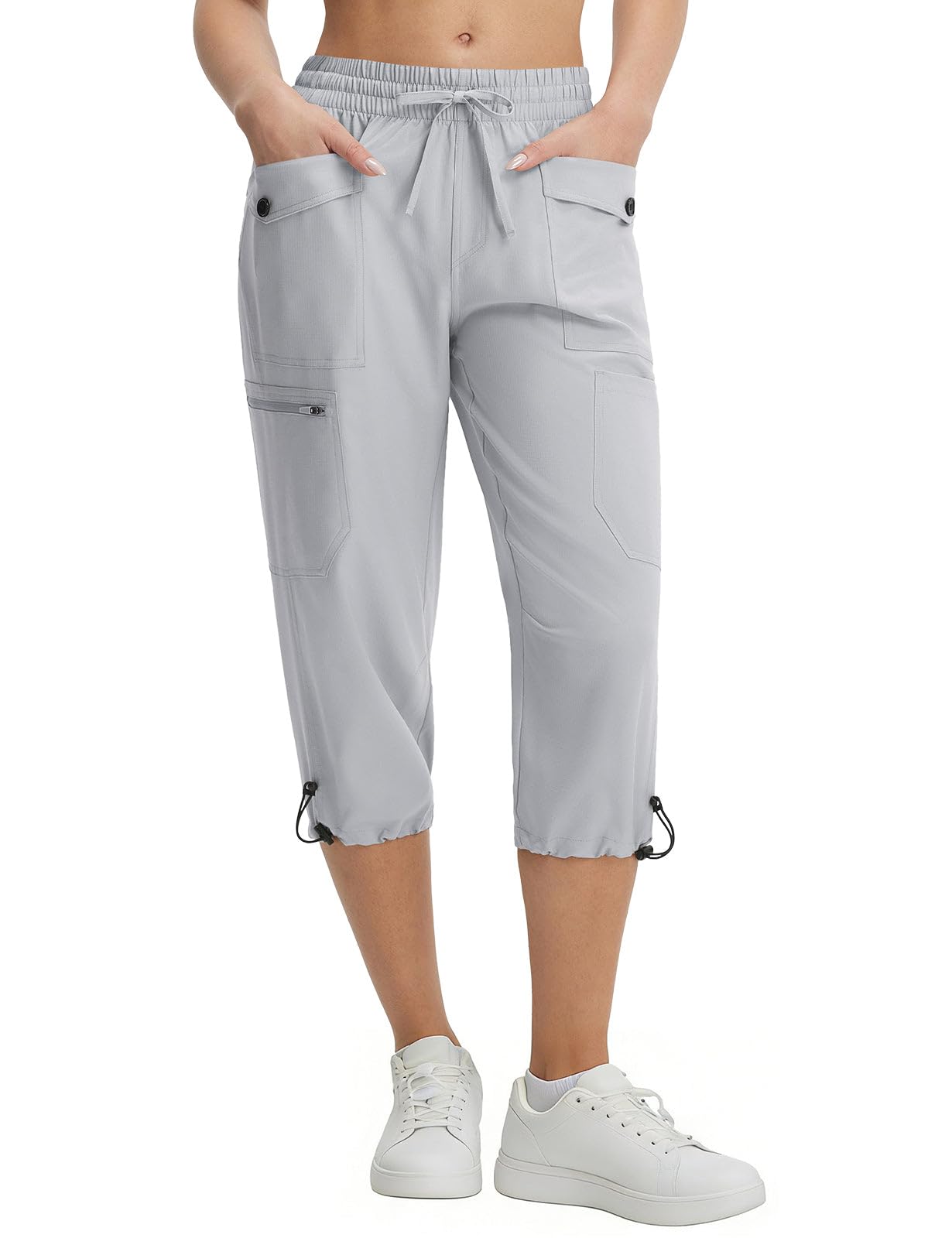 baleaf Damen Wanderhose Knielang UV Schutz Cargohose Outdoorhose Sommerhose