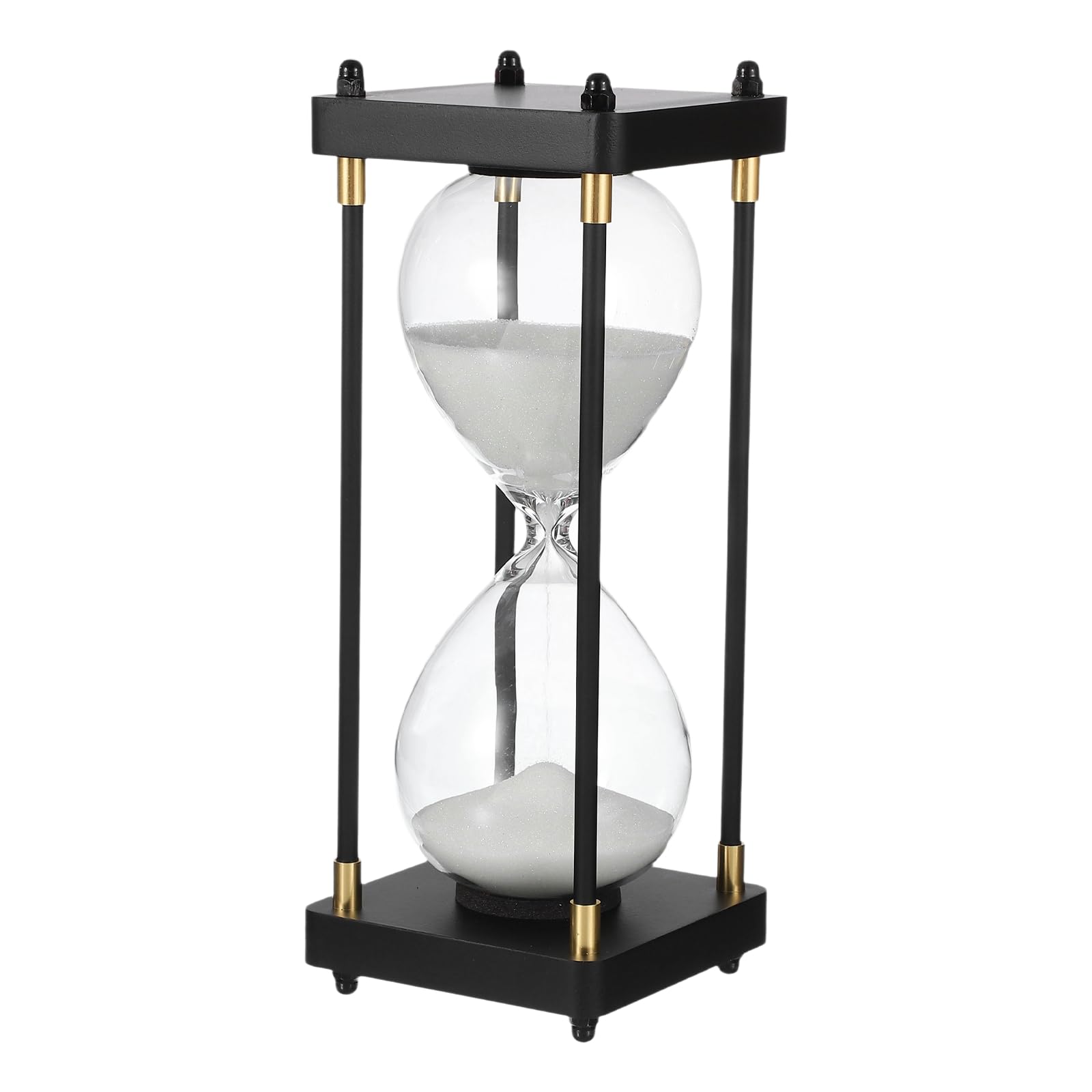 PATIKIL Large Decorative Sand Timer, 60 Minutes Wood Hour Glass Timer Modern Wooden Hour Glass for Cooking Game Office Classroom Kitchen Home, White(Style 1) — image 1