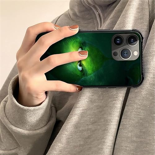 Miniatura 6 de DJSOK Funda compatible con iPhone 14 Pro Max, funda verde con diseño de cara seria para iPhone 14 Pro Max para hombres y mujeres, funda protectora
