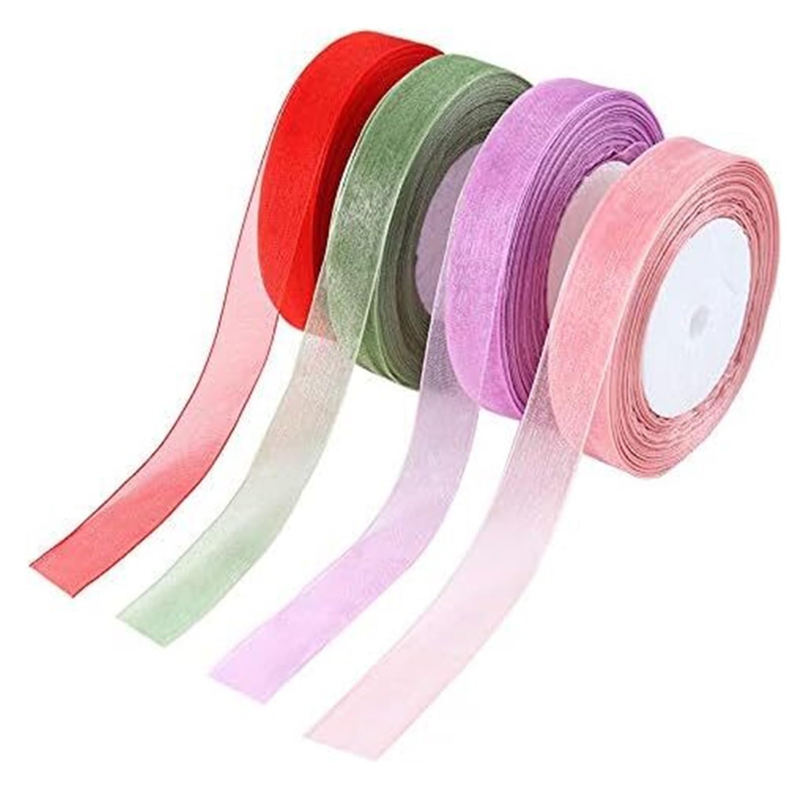 rolki wstążek z organzy, Wstążka do pakowania prezentów z organzy wielokolorowa 12-50 mm 50 jardów(Black,15MM)