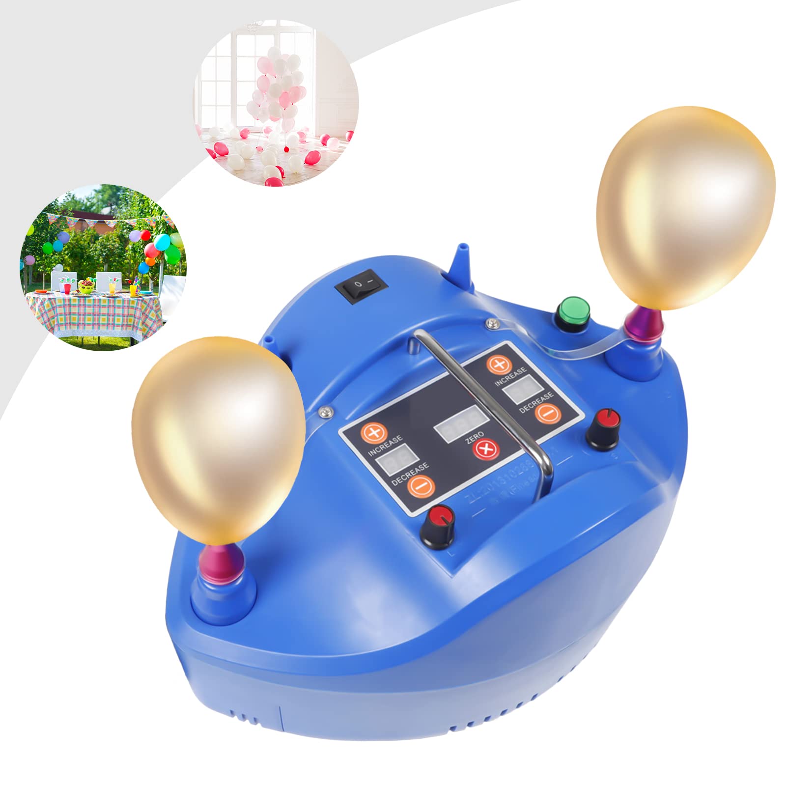 MINRS Elektryczna pompka do balonów, 1200 W, 220 V, przenośna pompka do balonów, cztery balony jednocześnie nadmuchiwane, na urodziny, imprezę, wesela