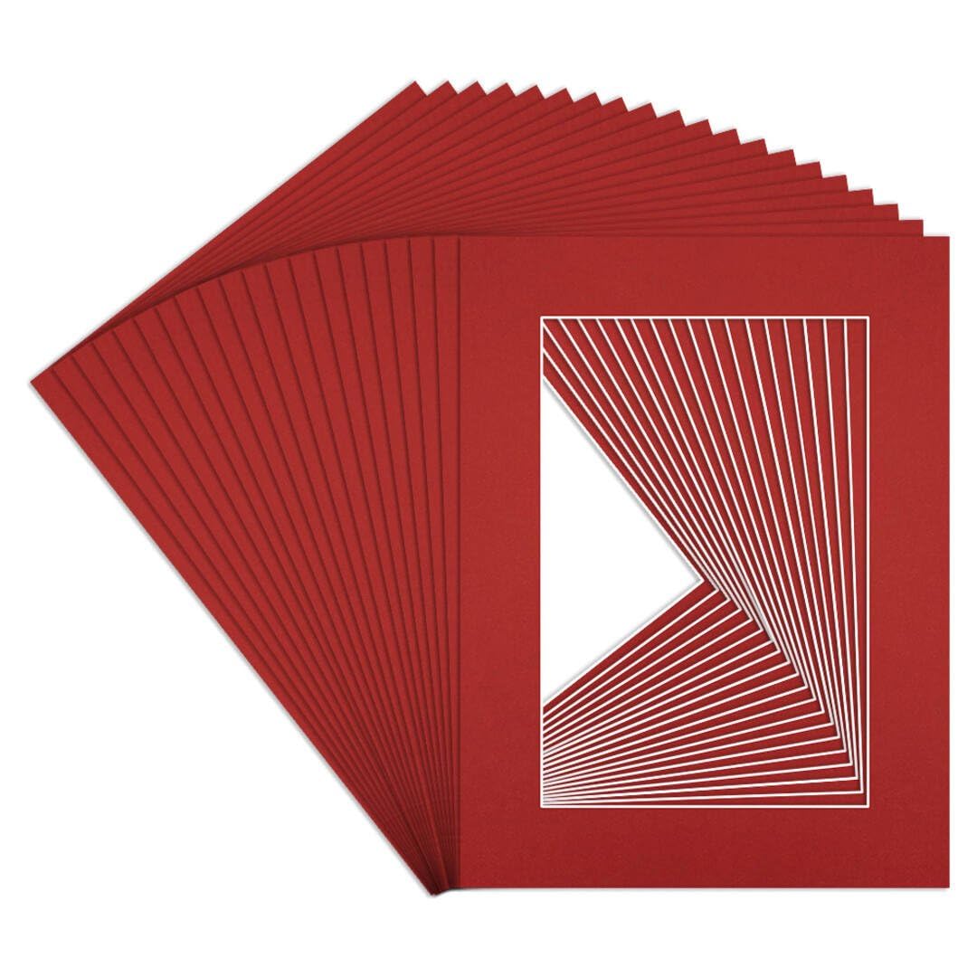 Procut Global 8x6" Crimson Picture Mounts to Fit 6x4" Aperture - Precision Cut Cardboard Photo Mount - Ideal for Frames, Prints, Artwork & Certificates - Sizes & Colours Available - 20 Pack