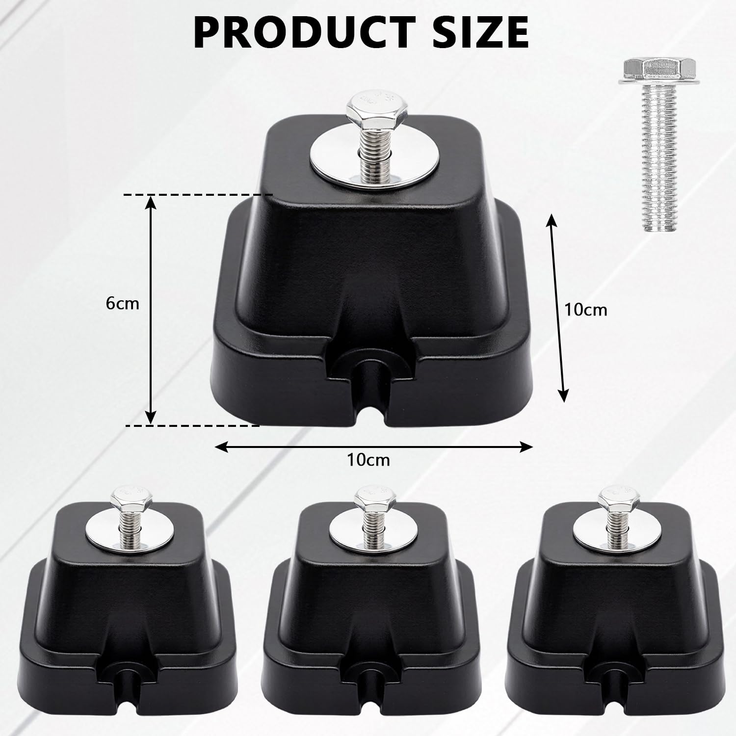4 Stück Gummi-Dämpfungssockel, Bodenkonsole Dämpfungssockel für Klimaanlage und Wärmepumpe, Gummipuffer Schwingungsdämpfer, Schwingungs und Vibrationsdämpfer (10 * 10 * 6cm)