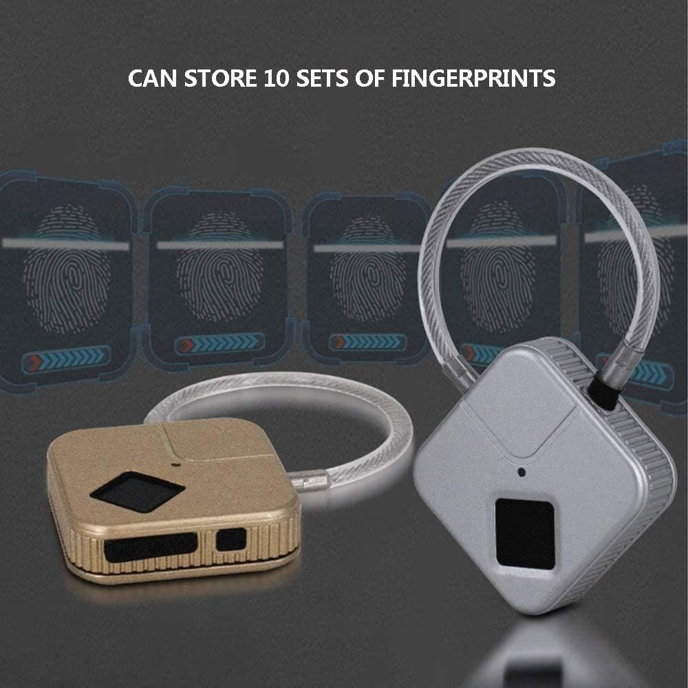 Lucchetto senza chiave con impronta digitale, Lucchetto Smart Lock con impronta digitale for palestra, scuola, zaino, valigia, viaggio, nero, 85x53x13,7 mm