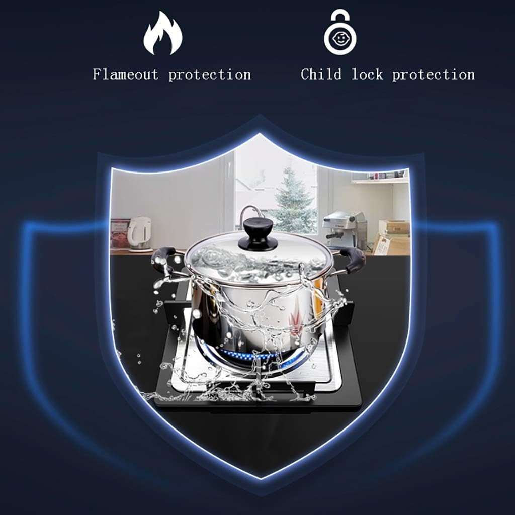 Upgrade Gas Stove Desktop/Embedded Single Cooker Gas Cooktop 4.5KW LPG/NG Dual Fuel Stove Gas Stove Crystal Glass Plate Easy to Clean [Energy Class A] (Color : A Size : LPG) (A LPG)