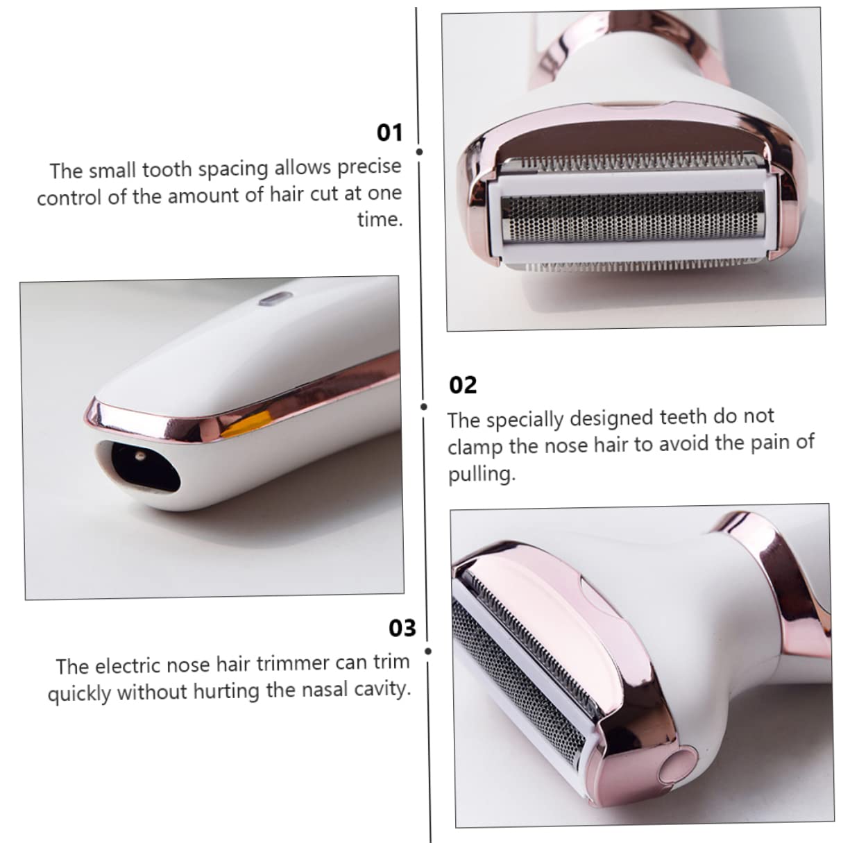 Healeved Rechargeable Ladies Shaver 4-in-1 Nose Hair Removal Eyebrow Trimmer Waterproof Design for Bathing