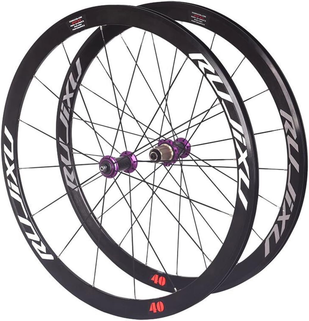 LUNJE 40mm Road Bike Wheels 700C Clincher Straight Pull Spokes Rim V Brake Quick Release 16/21H