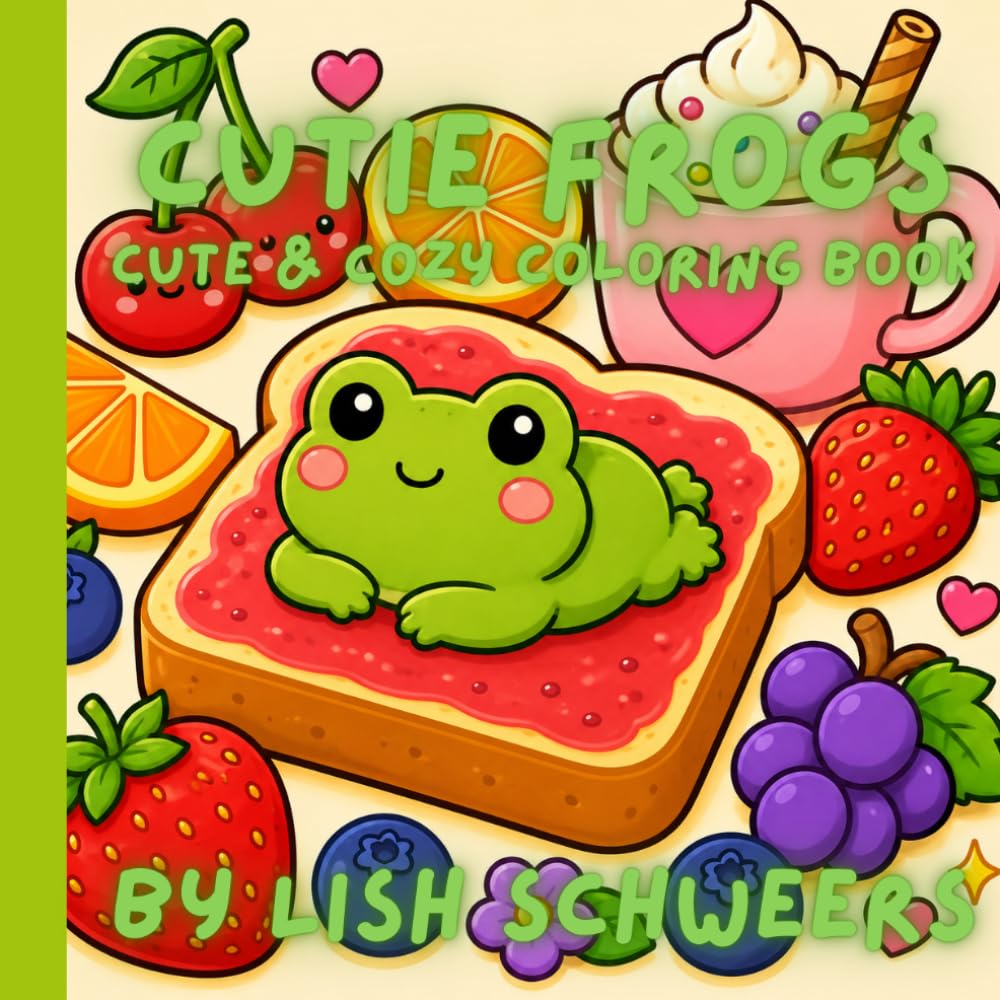 Cutie Frogs: Cute & Cozy Coloring Book