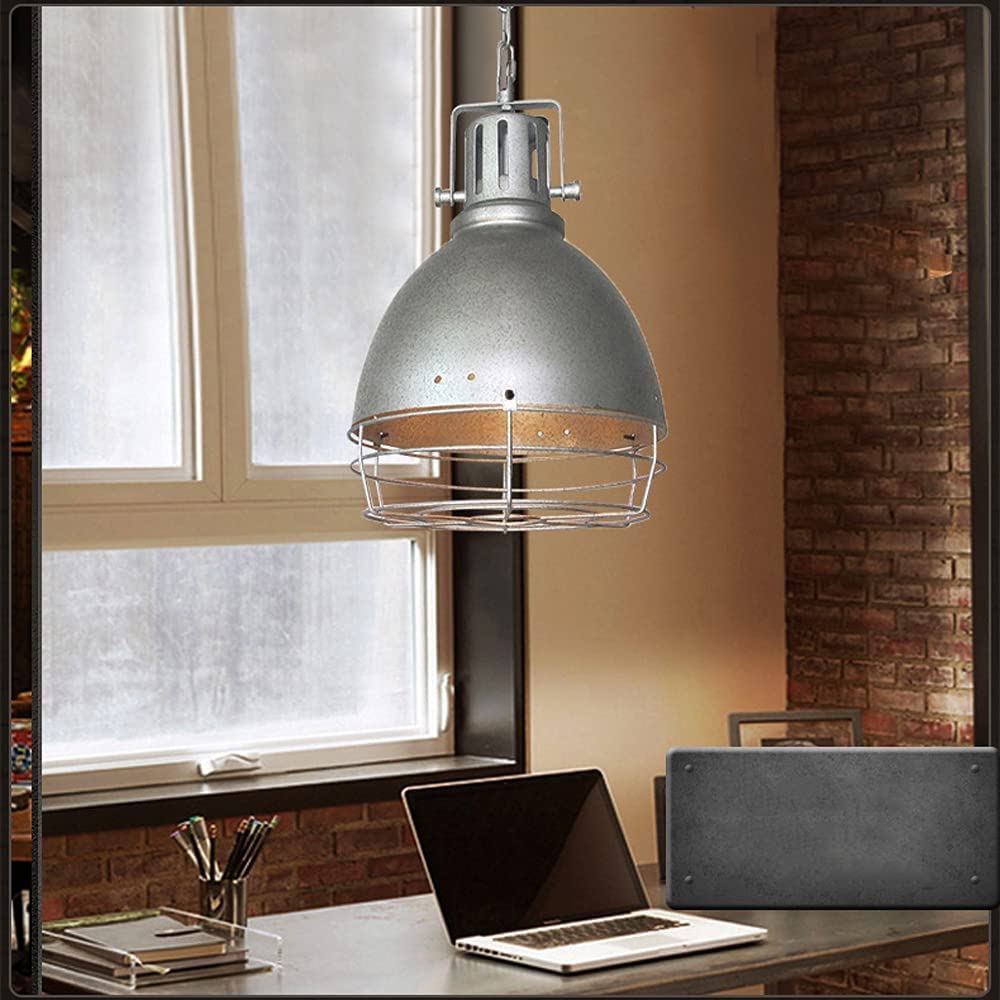 Lampe à suspension de plafond industrielle américaine, finition nickel à l'huile, lustre à cage en métal, cloison Steampunk du XVIIIe siècle, décorer le projecteur E27 Edison pour le bureau du