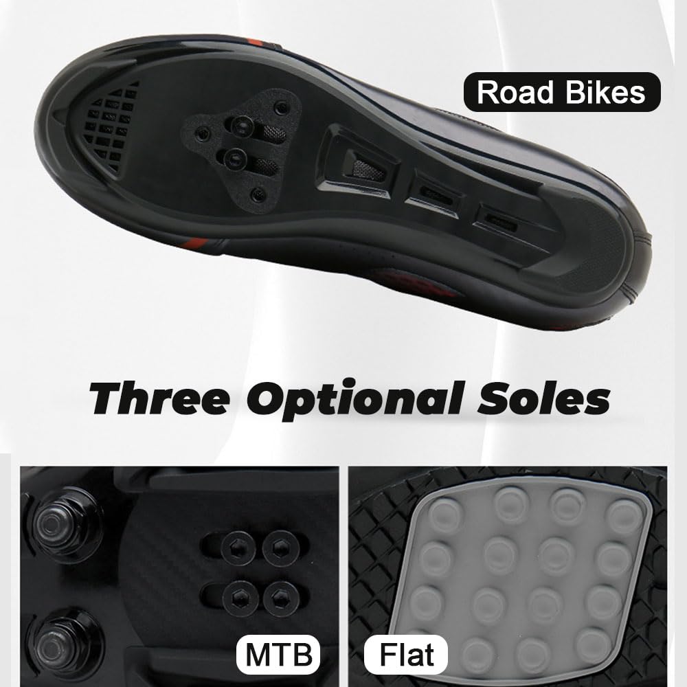 Scarpe Ciclismo Unisex Scarpe MTB Uomo Donna, Traspiranti Scarpe da Equitazione Scarpe MTB Road SPD Scarpe Ciclismo Strada con Blocco Pedale Scarpe da Ciclismo da Bici 36-47 EU Nero Marina