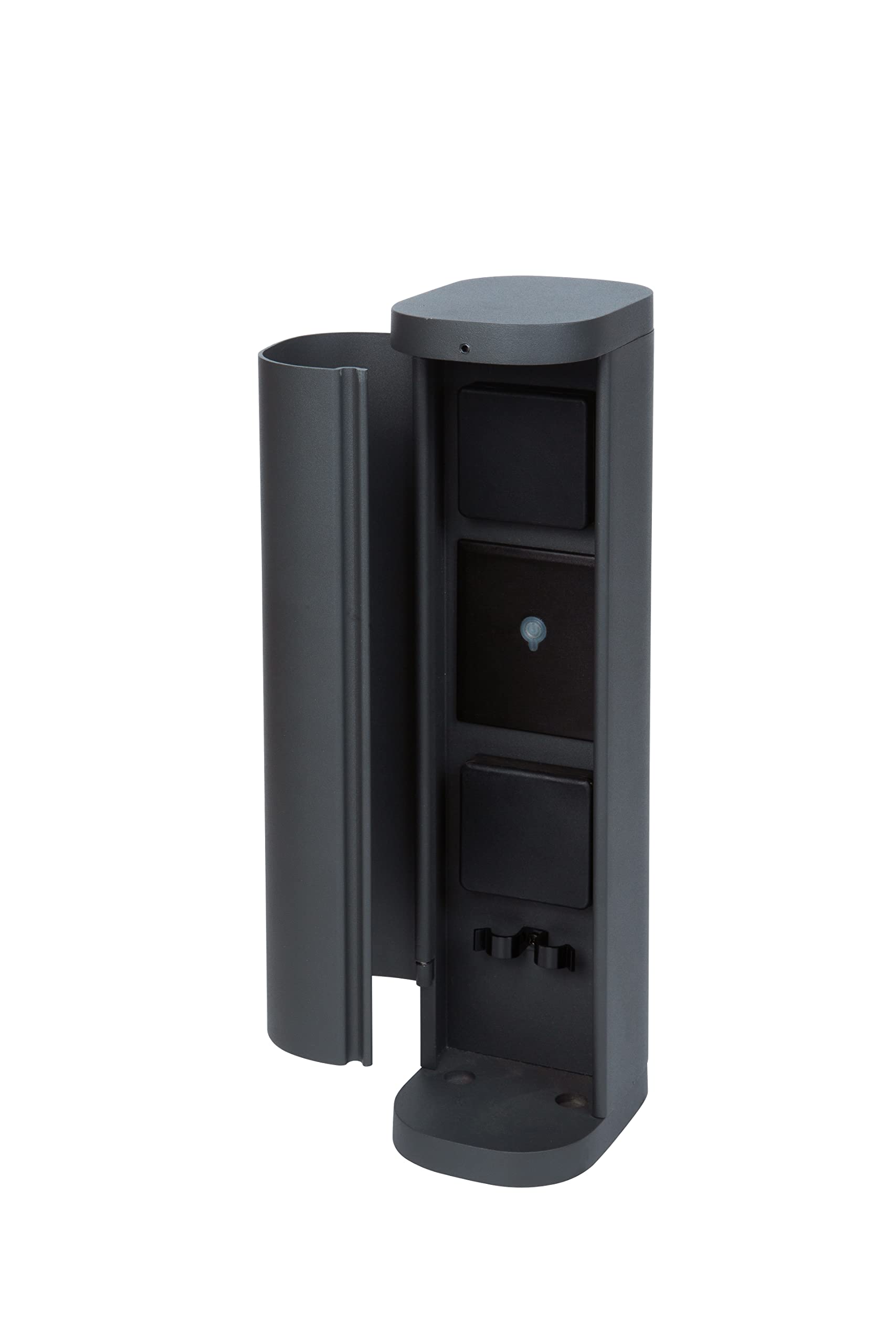 BOLD Volo Smarte Garten Steckdose Aussen - 2X Schuko WLAN Steckdosensäule | Tuya Smart Home Integration für iOS & Android, IP44 Aluminium-Druckguss Gehäuse, 3680W, 38,5 cm Säule, Anthrazit, WLAN