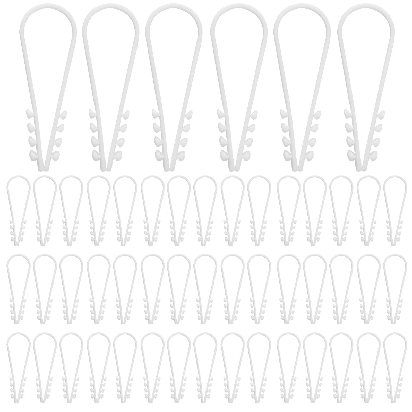 100 Abrazadera para Cable Redondo Clips de Material Plástico Blando para Cableado 6mm x 20mm Fácil de Instalar Terminal de tacos de cable redondo tipo U para cables unidades de trabillas