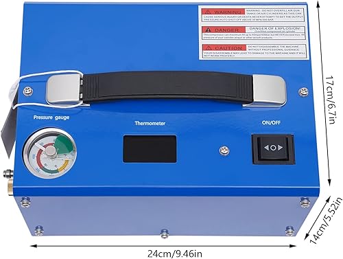 Miniatura 5 de EEYBLAEEY PCP Air Compressor, Portable 4500Psi30Mpa, WaterOil-Free, PCP RiflePistol and Tank Air Pump, Powered by 12V Car DC 110V AC with Power