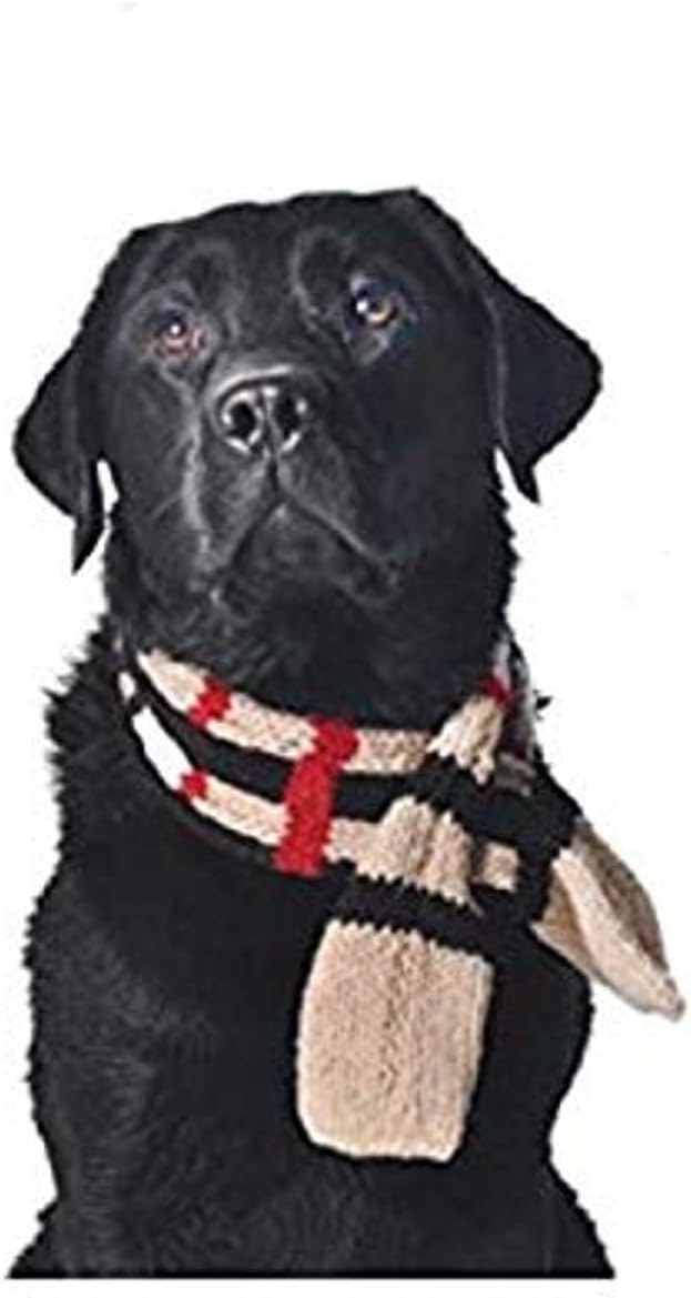 Chilly Dog Plaid Dog Scarf, Tan, Small