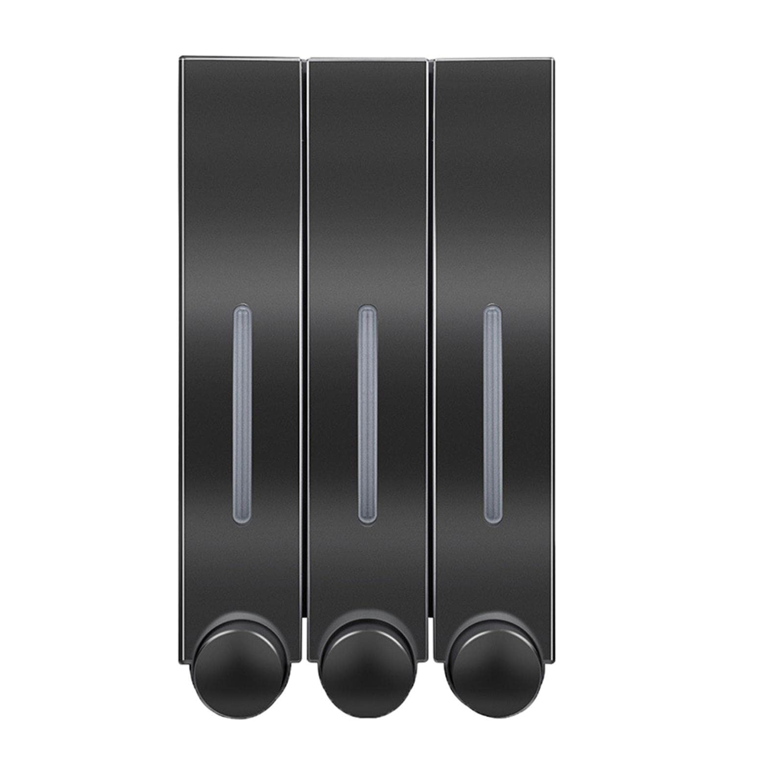 Fenteer Dispensador de jabón Bomba Botellas loción Manual dispensador de Gel líquido Soporte de Pared para Cocina Baño - Triple Negro