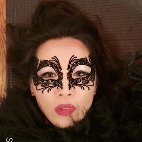 Miniatura 3 de Disfraz de encaje de tatuaje para Halloween, fiesta veneciana, máscara de mascarada para mujer, espectáculo de cosplay, 1 unidad