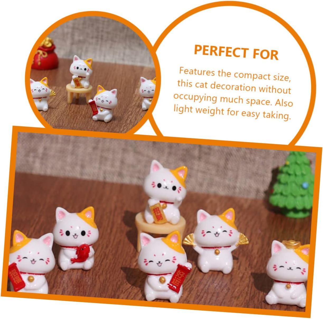 Yardwe 12Pcs Miniature Fortune Cat Figurines Realistic Cats for Micro Landscape Decor for Planter Decoration and Cat Lovers