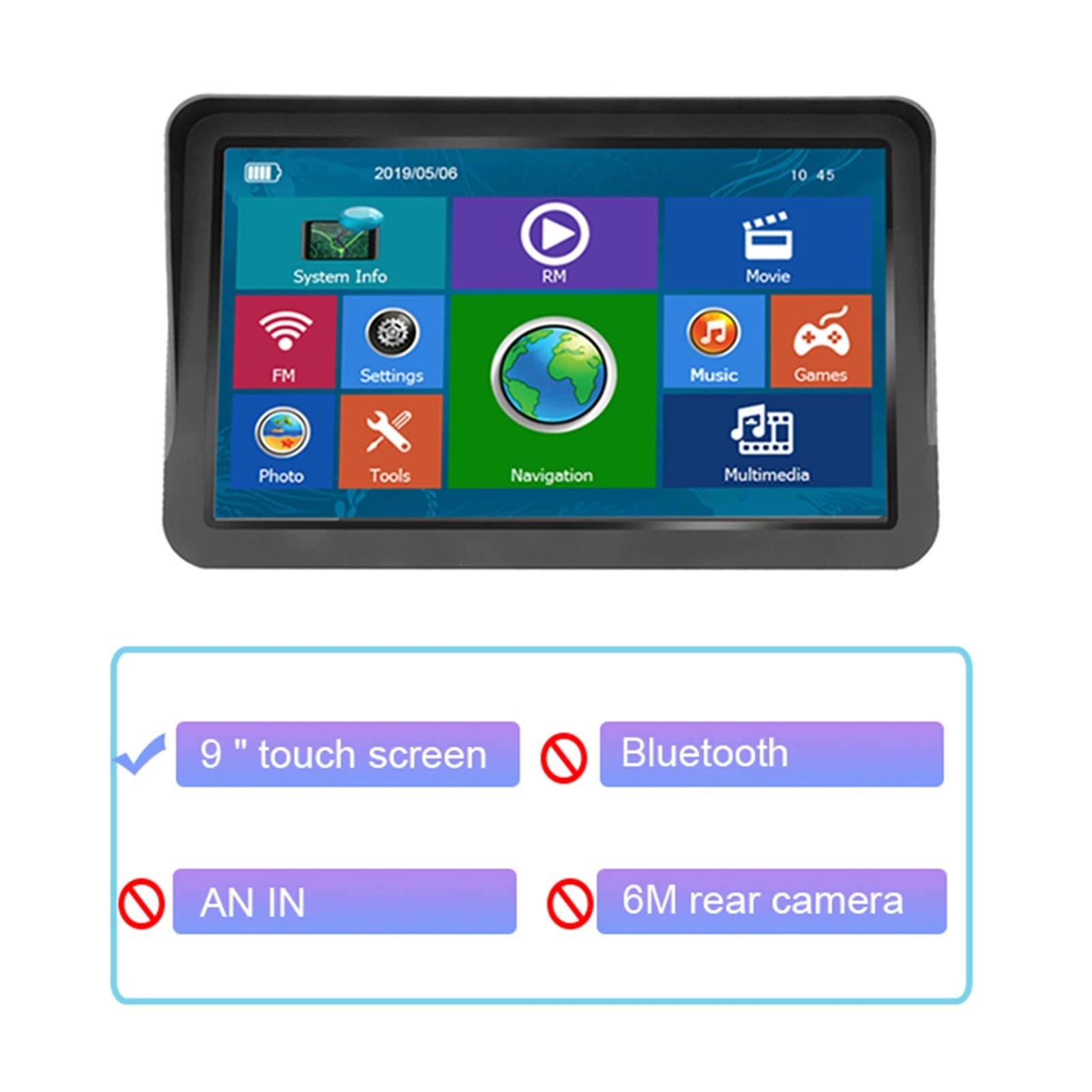 9 Inch Car GPS Nawigator HD LCD Screen 25 6MB Navitel Satellite Navigation Truck GPS Navigator Europe USA Maps Łatwa instalacja(Without BT)