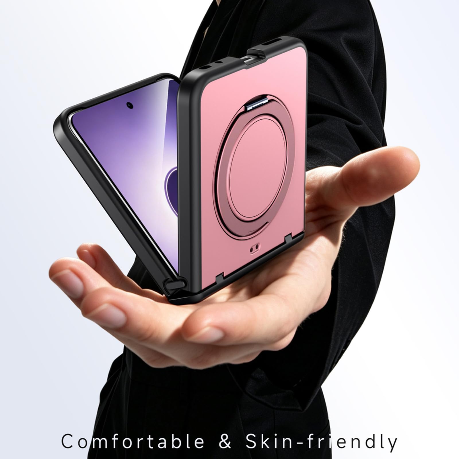 Magnetyczne etui do Samsung Galaxy Z Flip 8, obrotowa metalowa podstawka