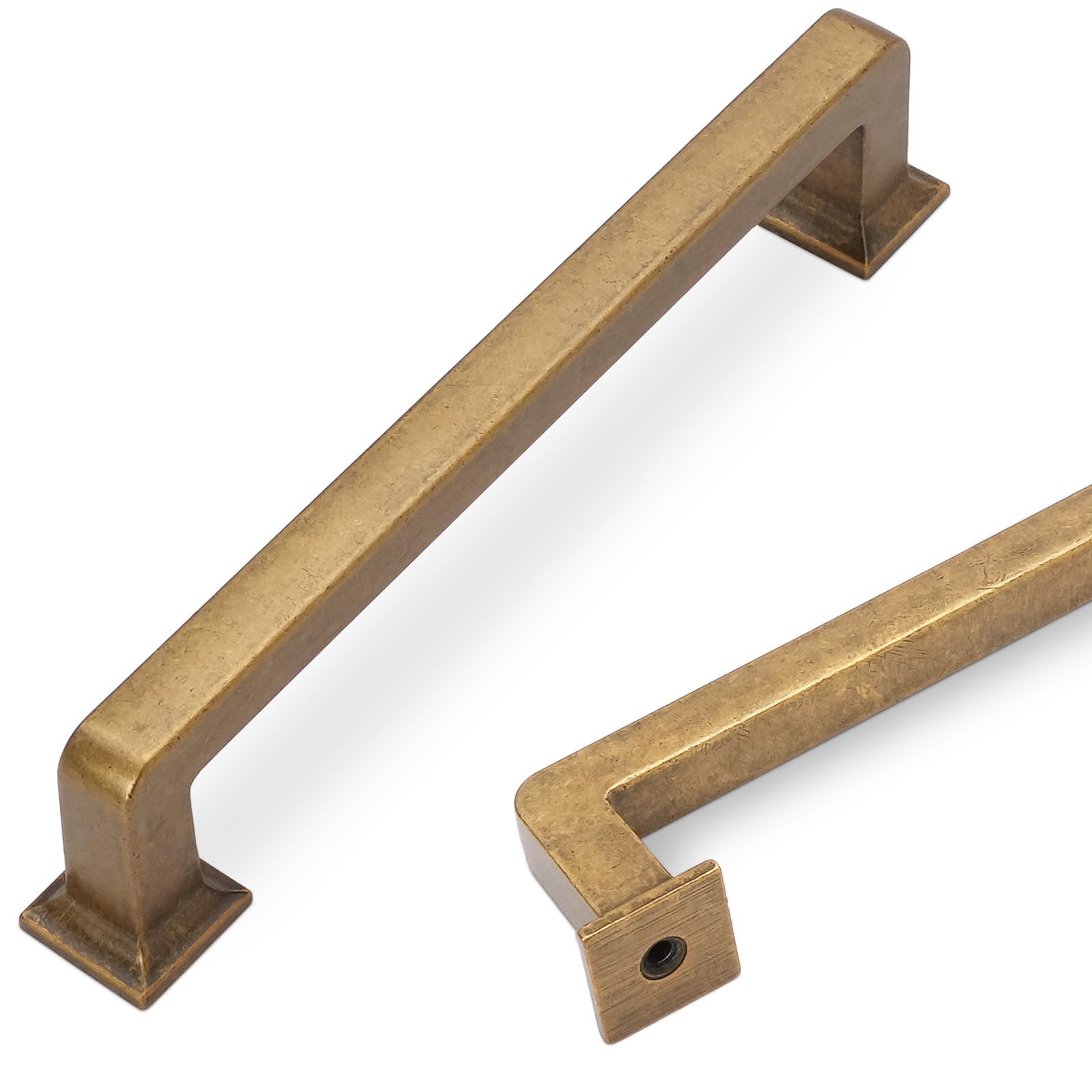 COTYKILEY 10 Pack 5Inch(128mm) Antique Brass Kitchen Cabinet Handles Cabinet Pulls Vintage Drawer Pulls Aged Gold Bronze Kitchen Cabinet Hardware