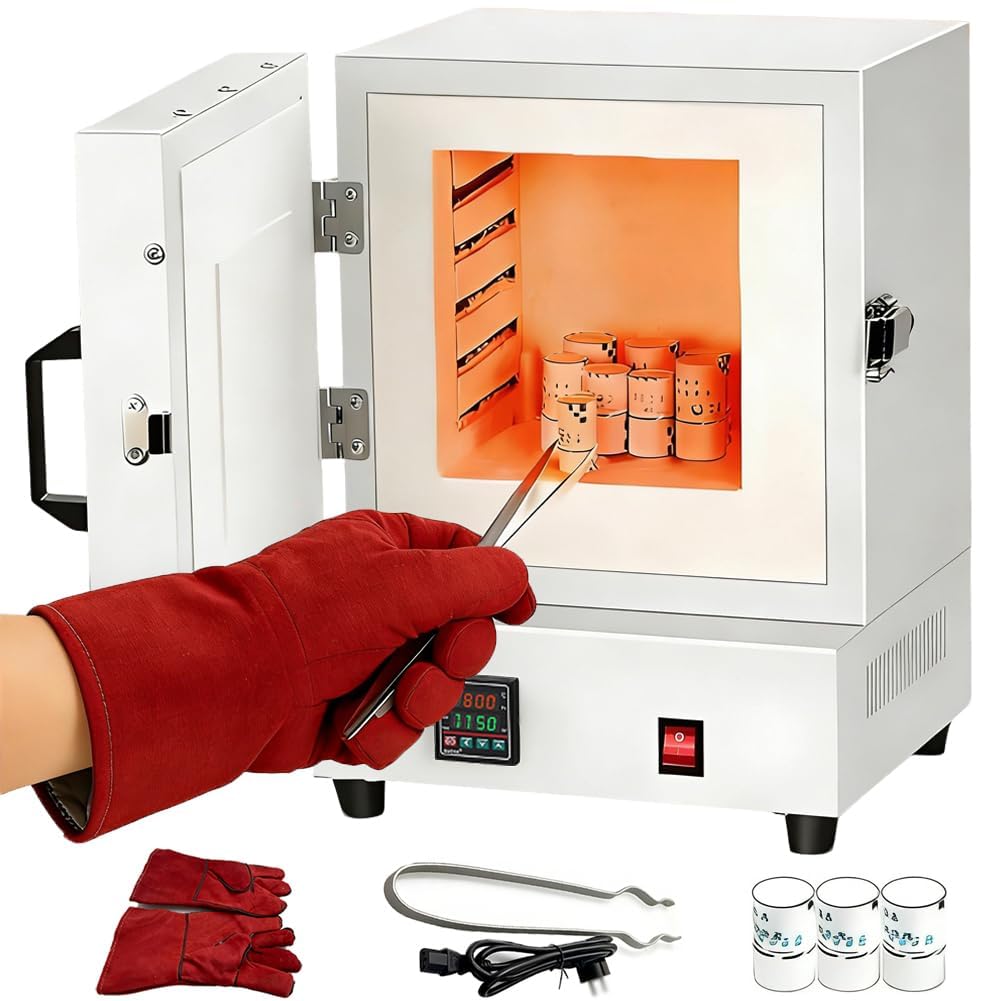 2000w Elektrischer Brennofen FüR TöPfern Zu Hause, Elektrischer Keramik-Labor-Muffelofen, Elektrischer Brennofen 1150°C Metall-Schmelzofen, Digitaler Schmelzofen FüR Ton DIY