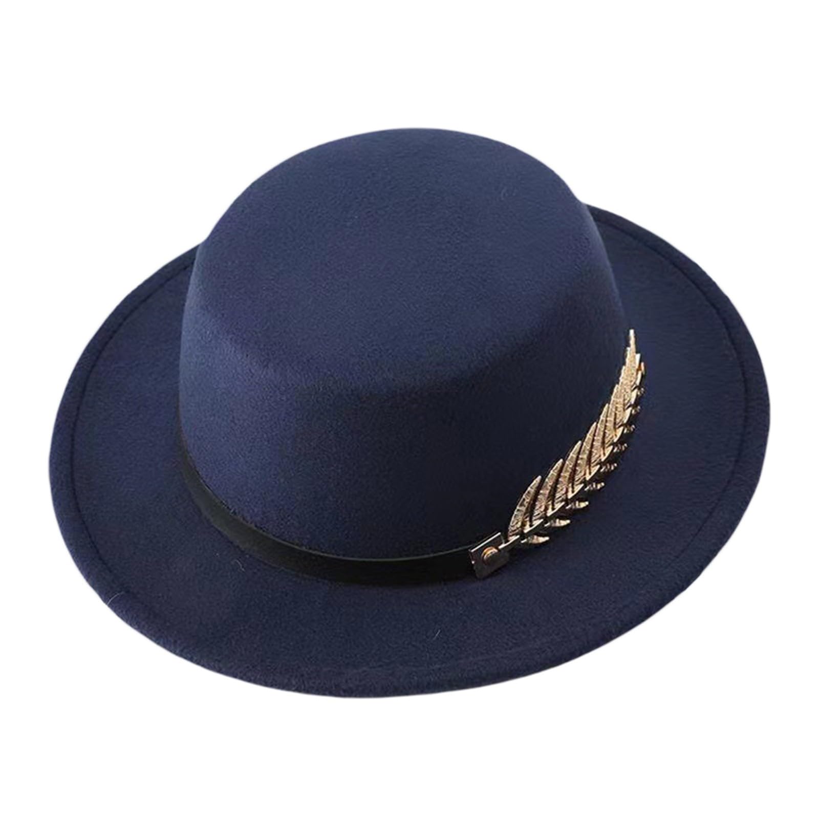 Generisch Bonnet en laine pour homme et femme avec nœud et large bord - Bonnet de jazz plat pour femme - Bonnet français homme