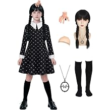 Kids Halloween Costumes Girls Princess Long Black Dress with Accessories