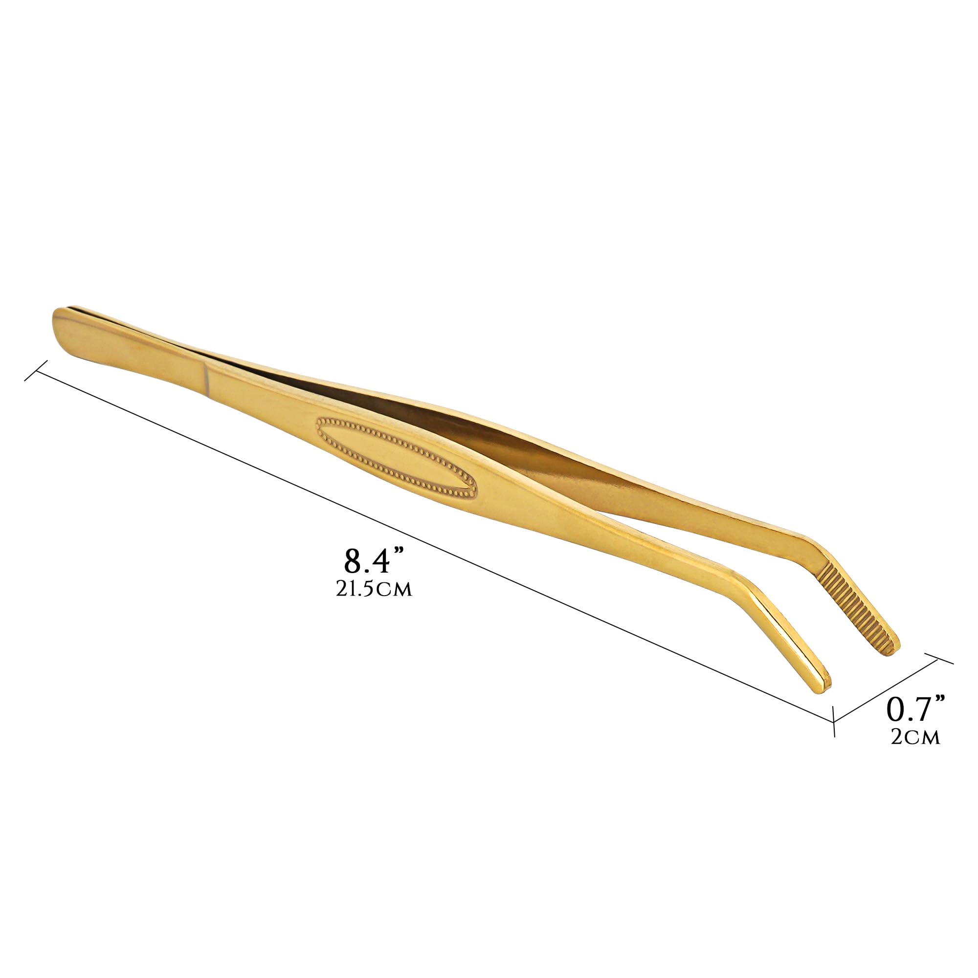 JANKOW Stainless Steel Tea Bag Clips, Small Food Clip Tools, Stainless Steel Tweezers, Long Handle Curved Tweezers, Tools Accessories for Kitchen, Bar, Tea, Craft Gardening Industrial, Lab (2 PCS)