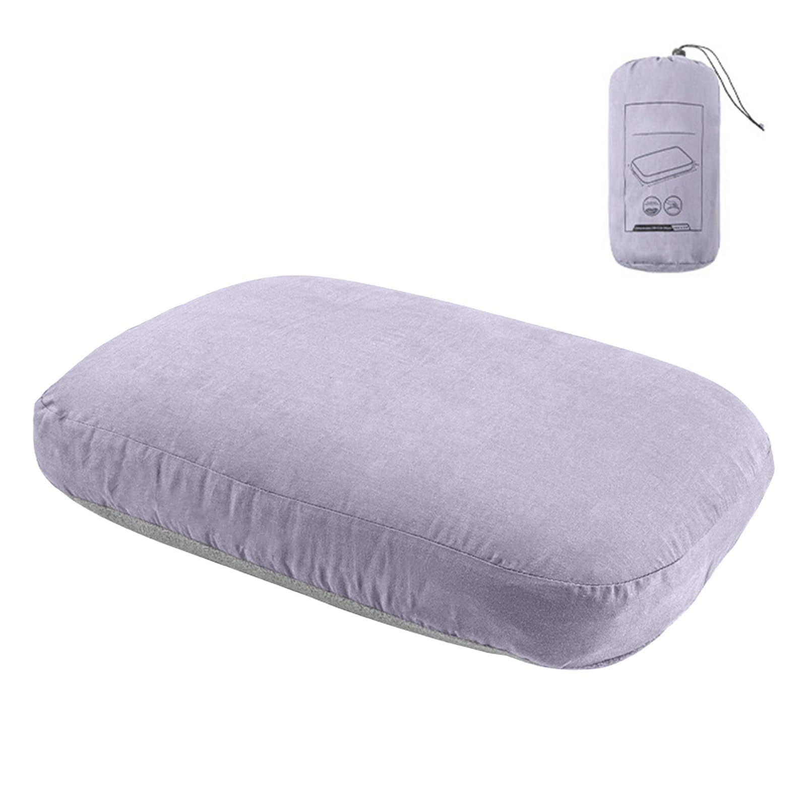Almohada de Espuma viscoelástica para Camping, portátil, de Rebote Lento, con Tela Transpirable y silenciosa, de Doble Cara, para Acampar al Aire, Viajes, avión, Coche,