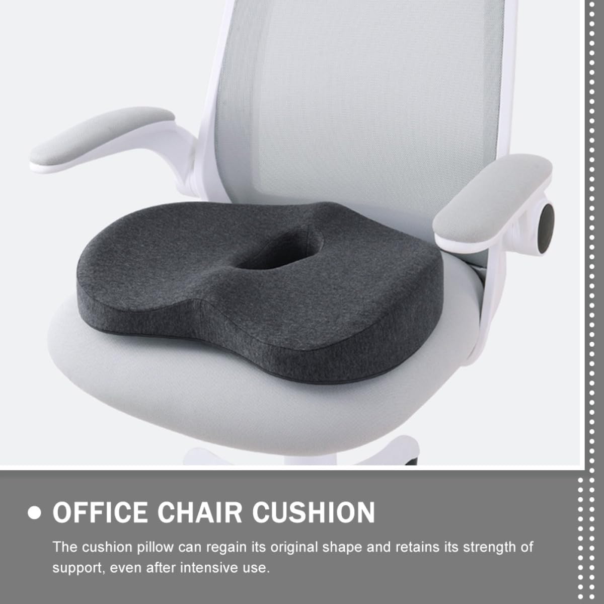 Cuscino da seduta in memory foam a media altezza, per ufficio e auto, ergonomico, per alleviare la pressione, con fodera traspirante per comfort e postura sana